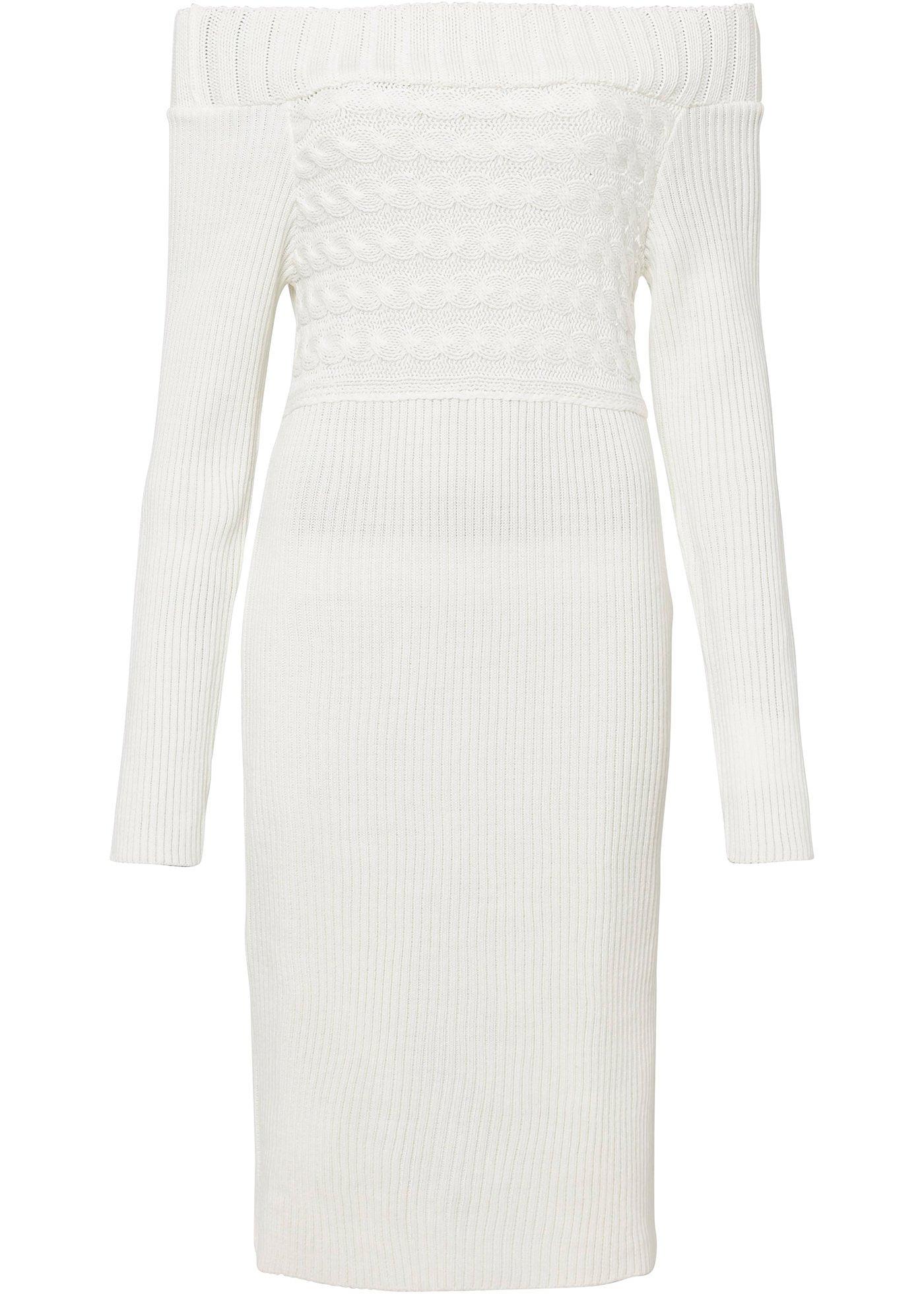 Robe en maille à encolure Carmen