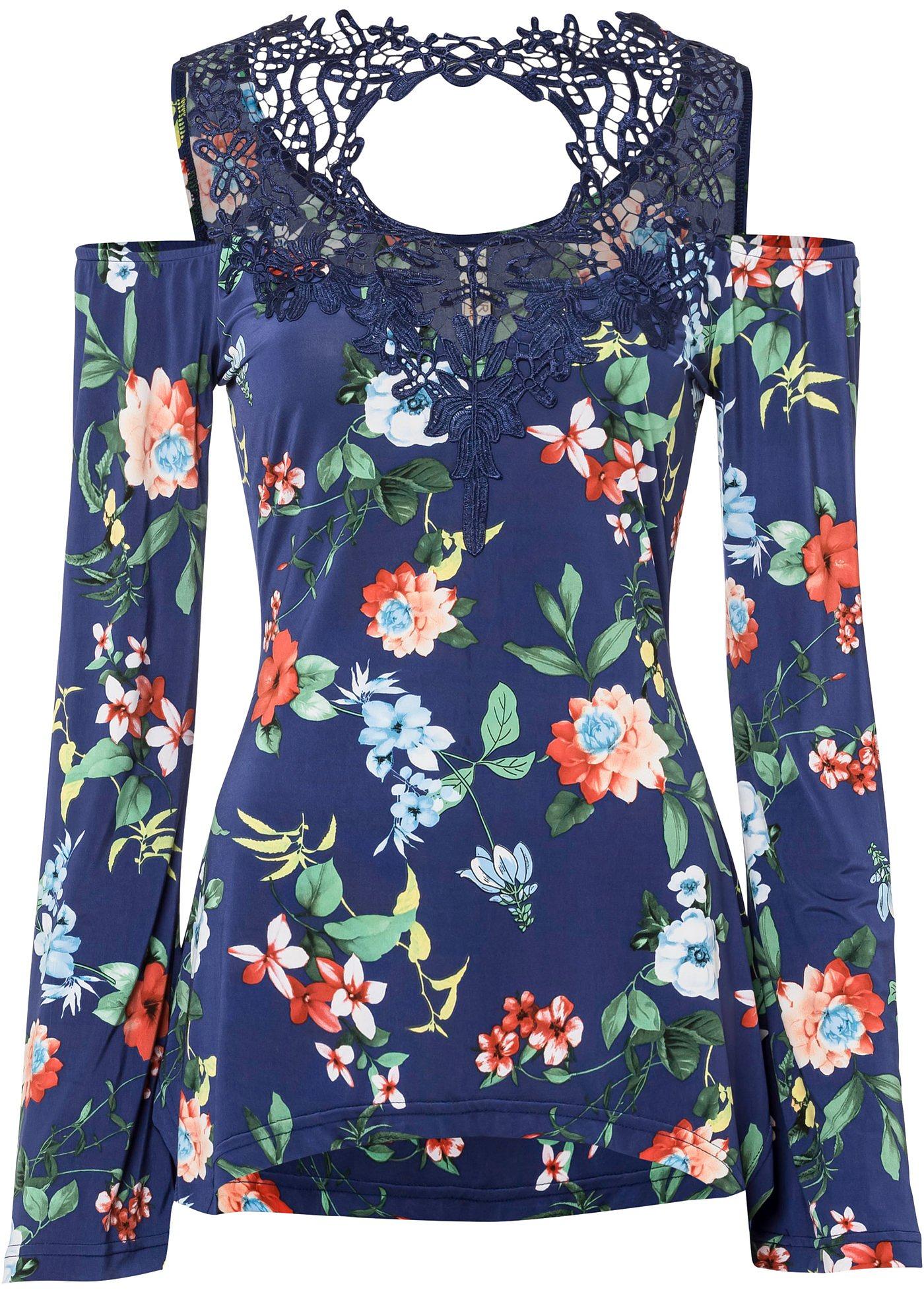 T-shirt à empiècement en crochet