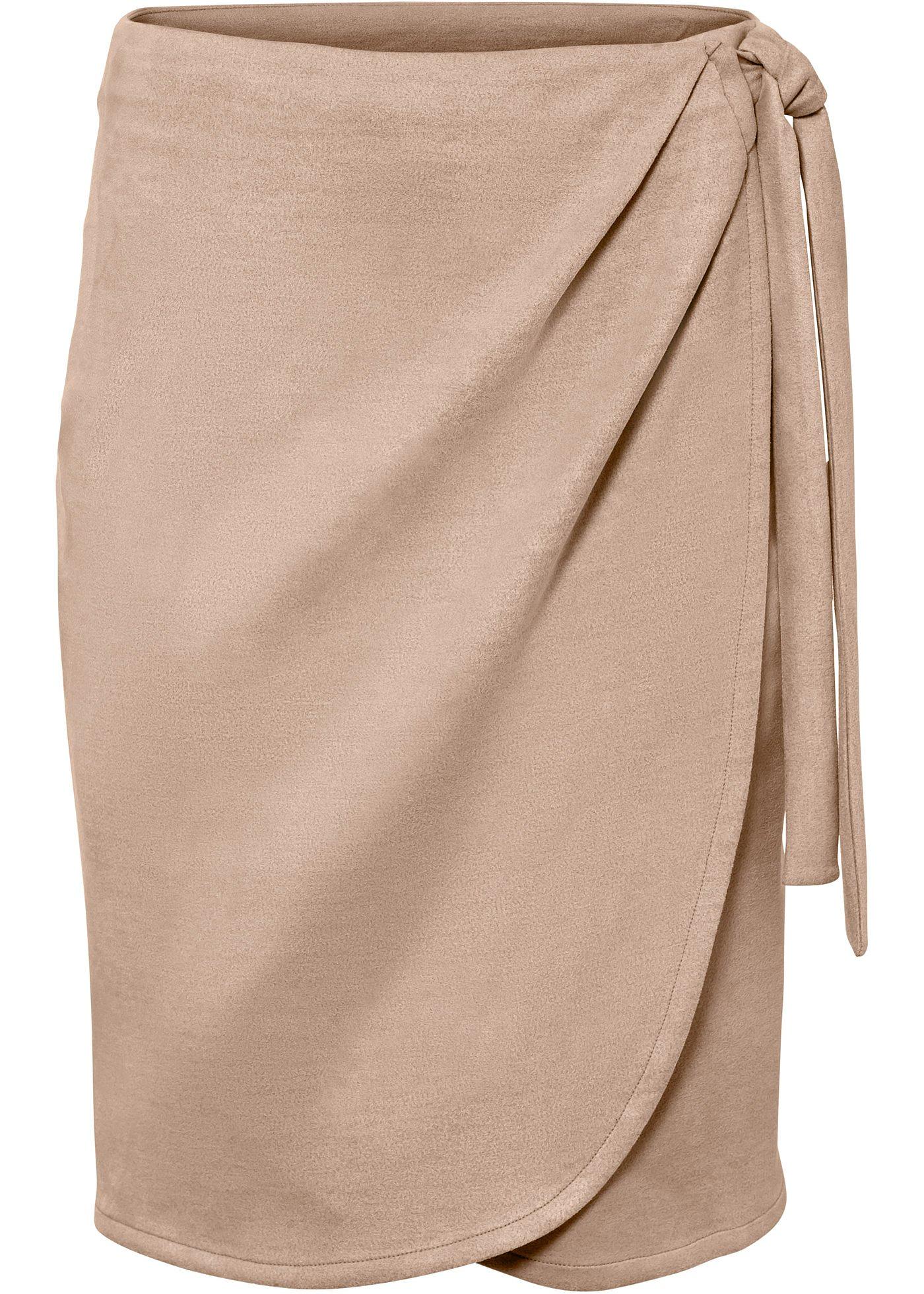 Jupe portefeuille aspect velours