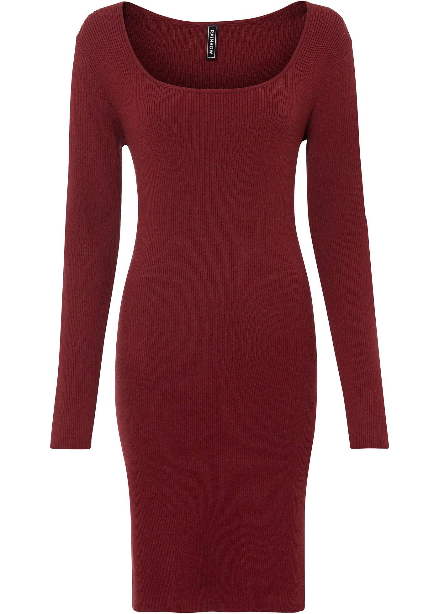 Robe en maille à décolleté carré