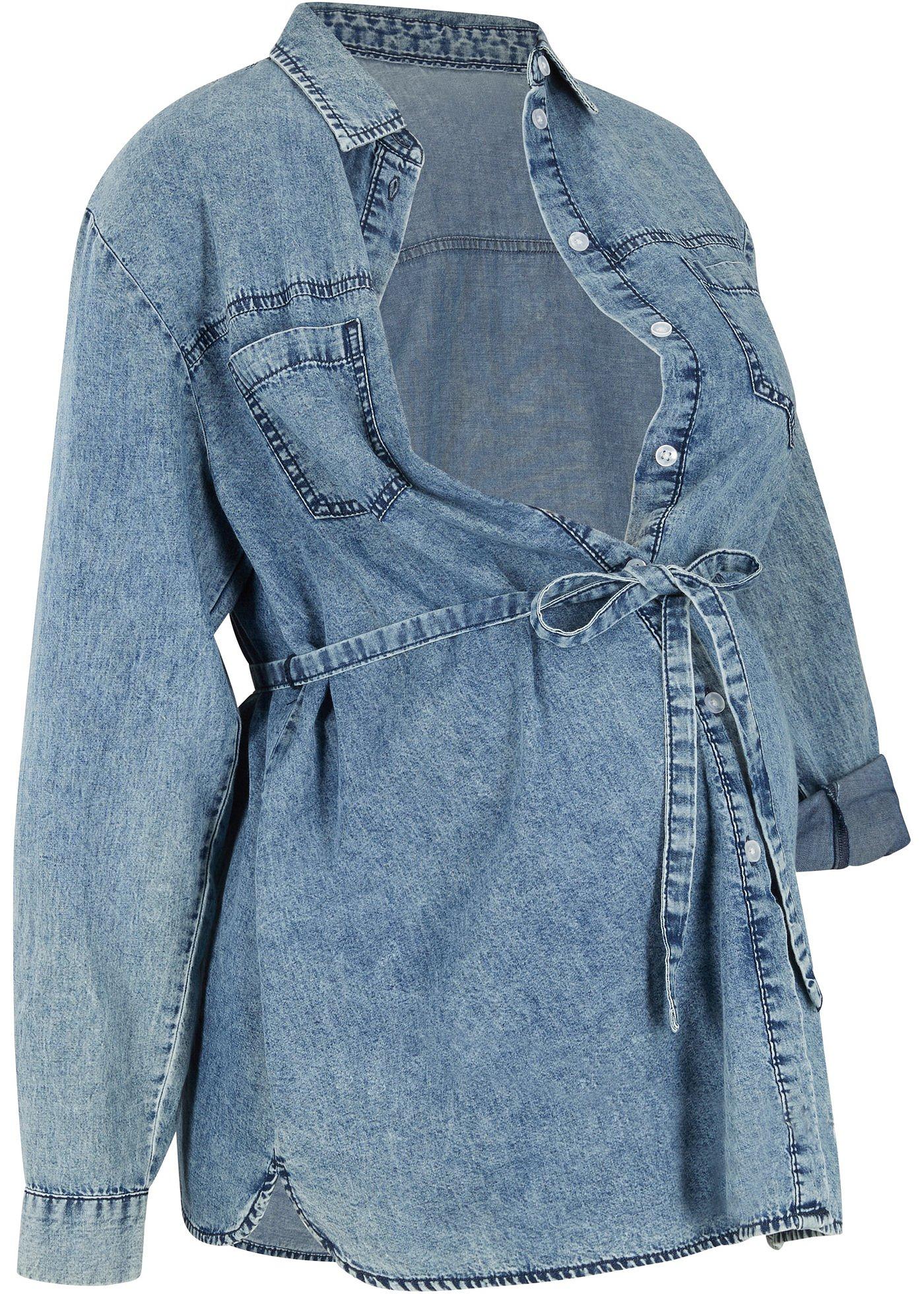 Chemise en jean de grossesse en coton bio