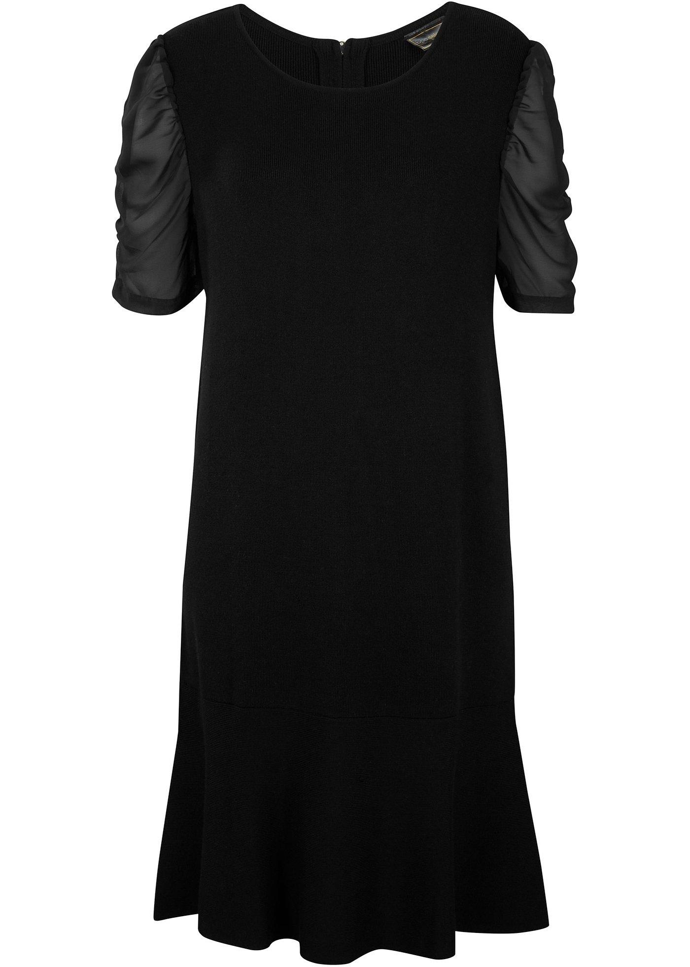 Robe en maille avec empiècement tissé