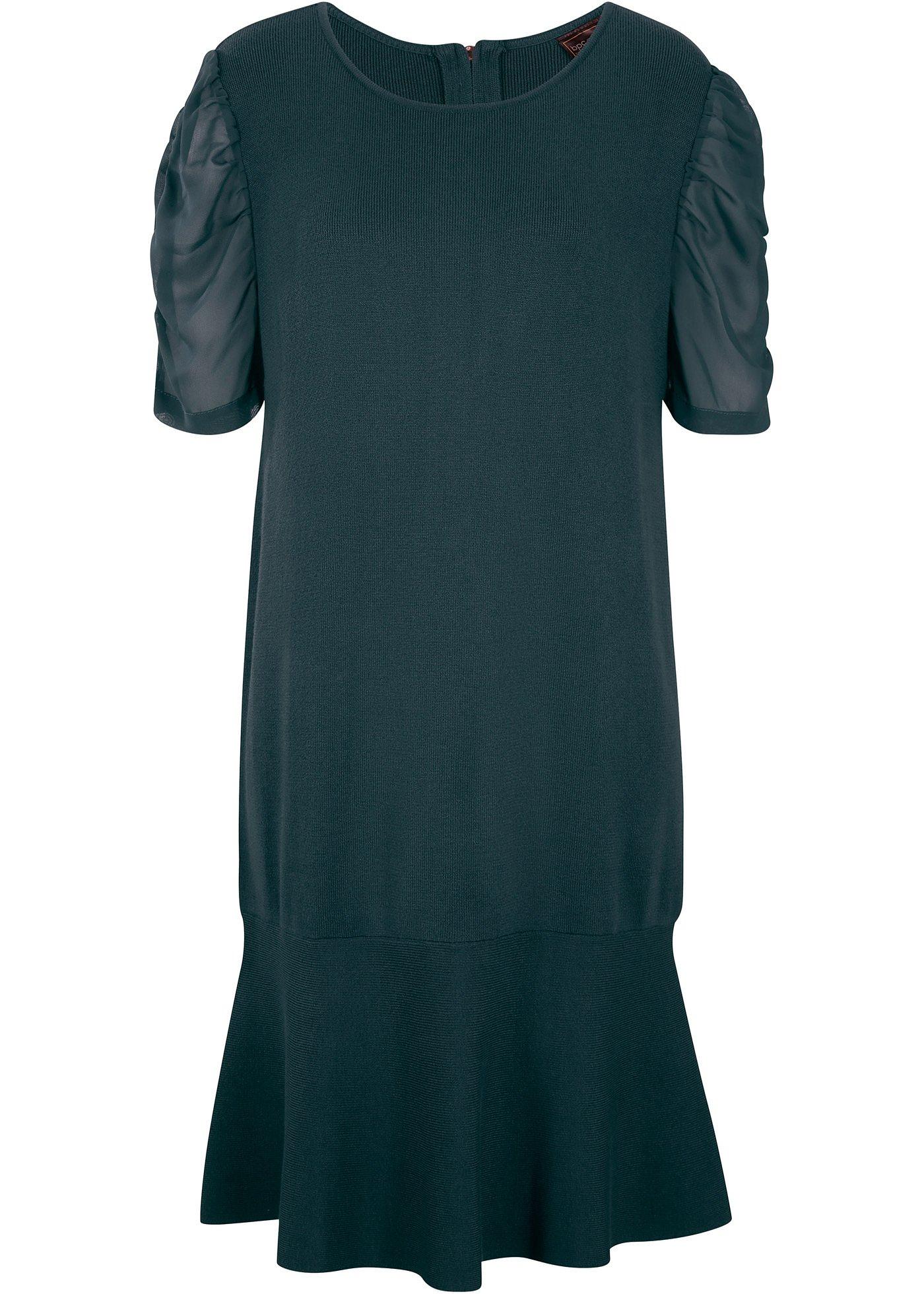 Robe en maille avec empiècement tissé