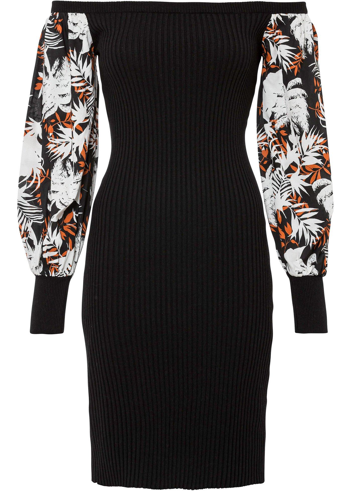 Robe en maille à encolure Carmen