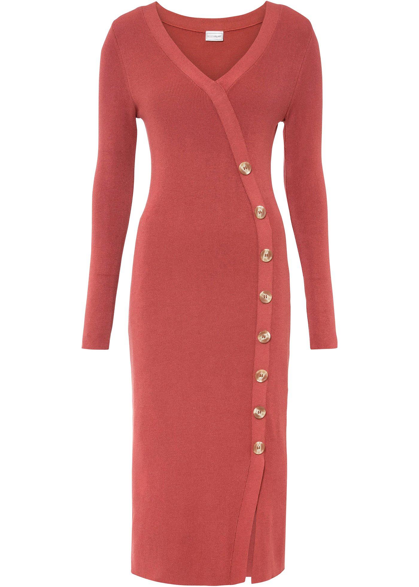 Robe en maille à boutons