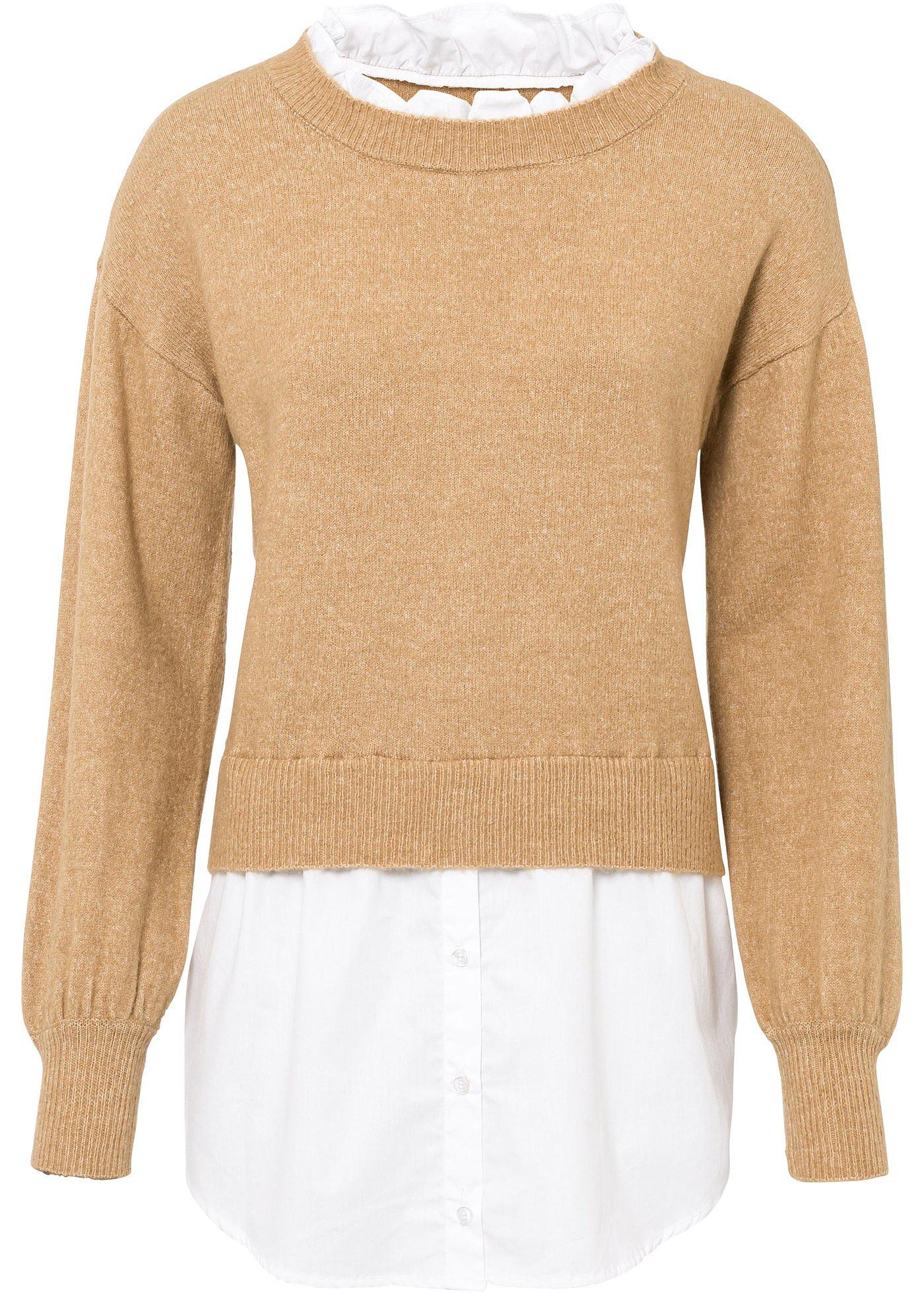 Pull en maille à empiècement chemisier