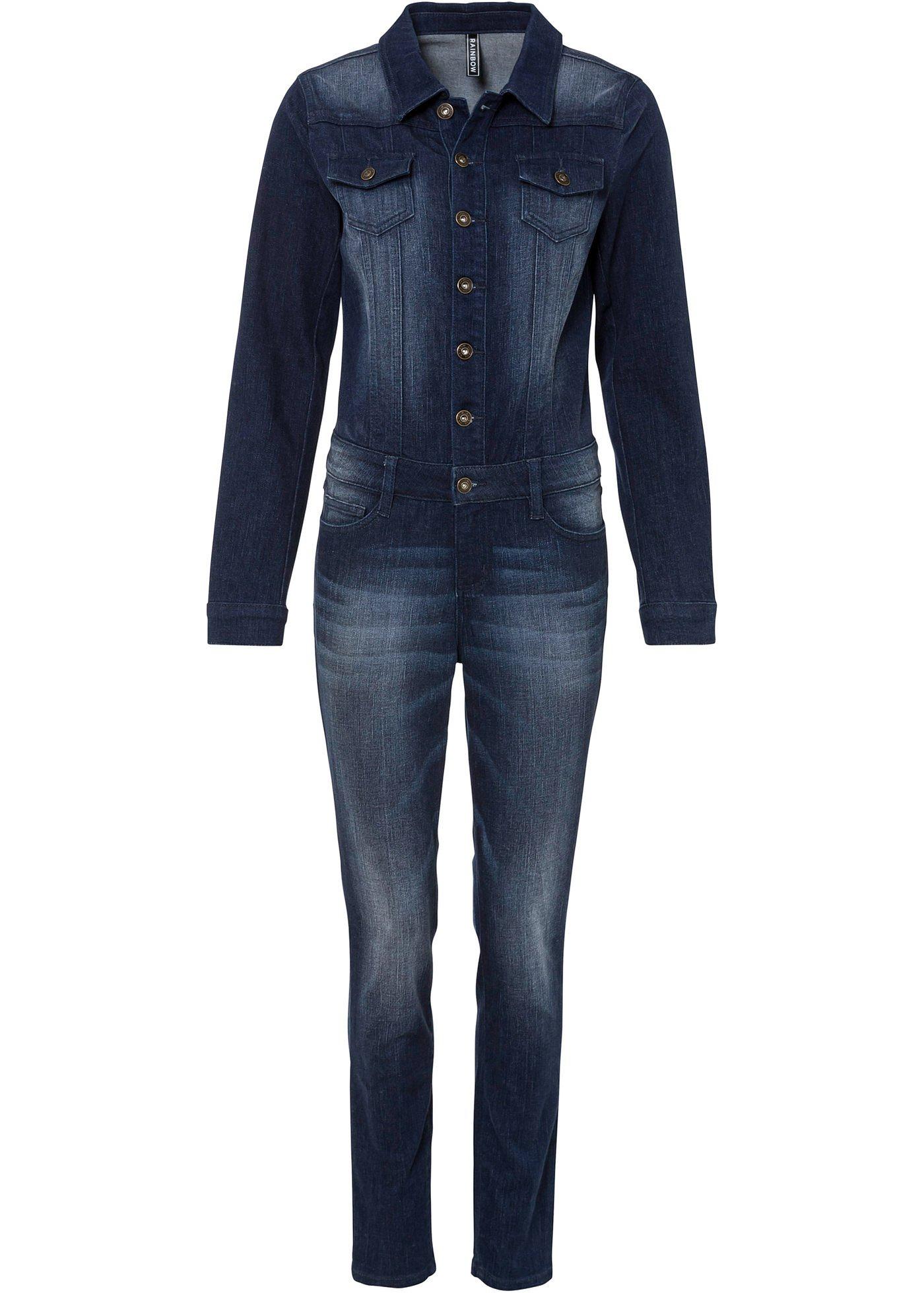 Combi-pantalon en jean à manches longues