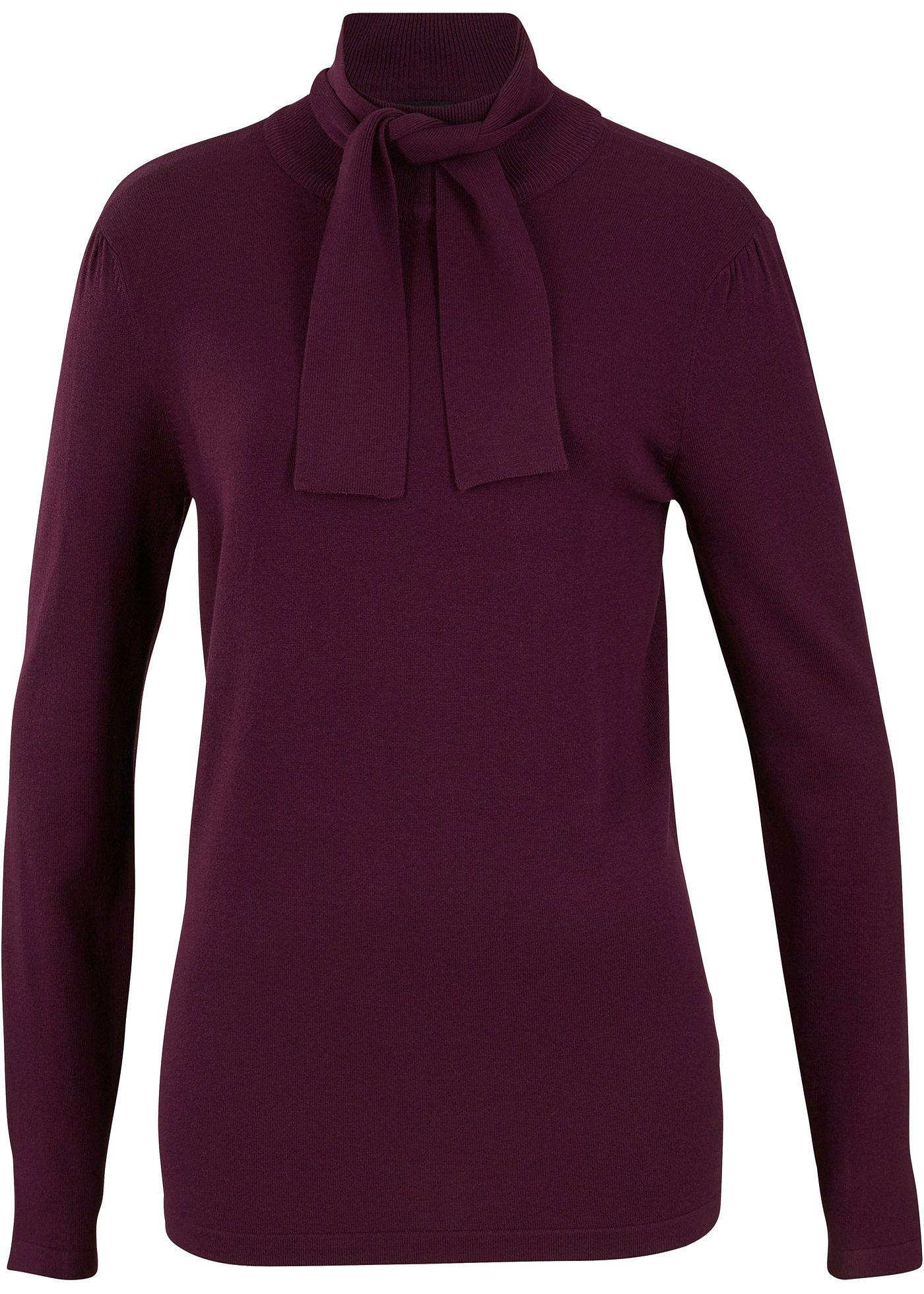 Pull en fine maille à lavallière avec viscose durable