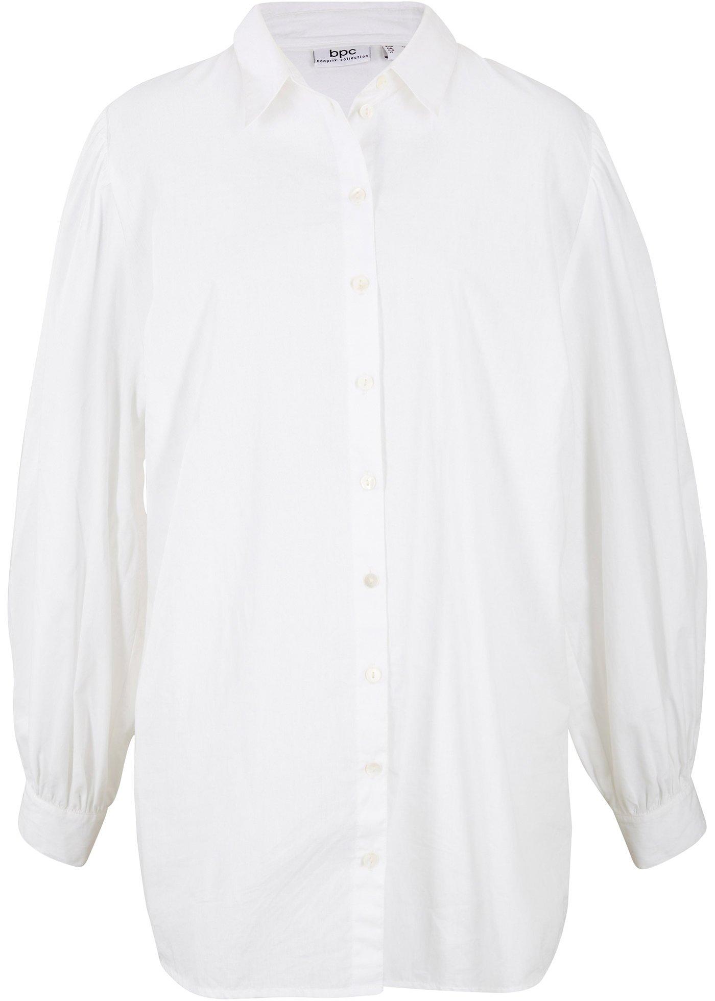 Chemisier à manches bouffantes avec patte de boutonnage