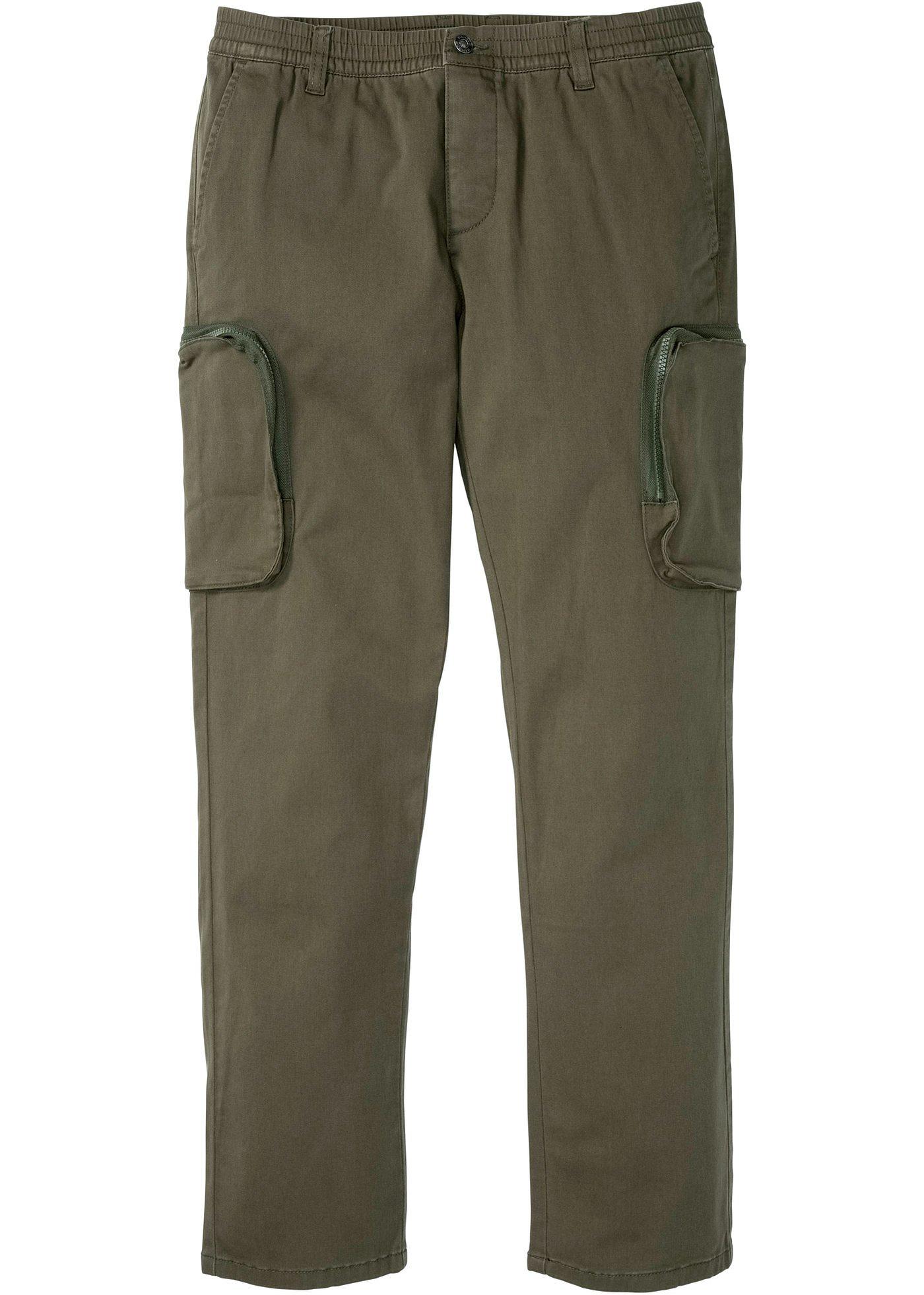 Pantalon cargo extensible avec poches zippées, Regular Fit