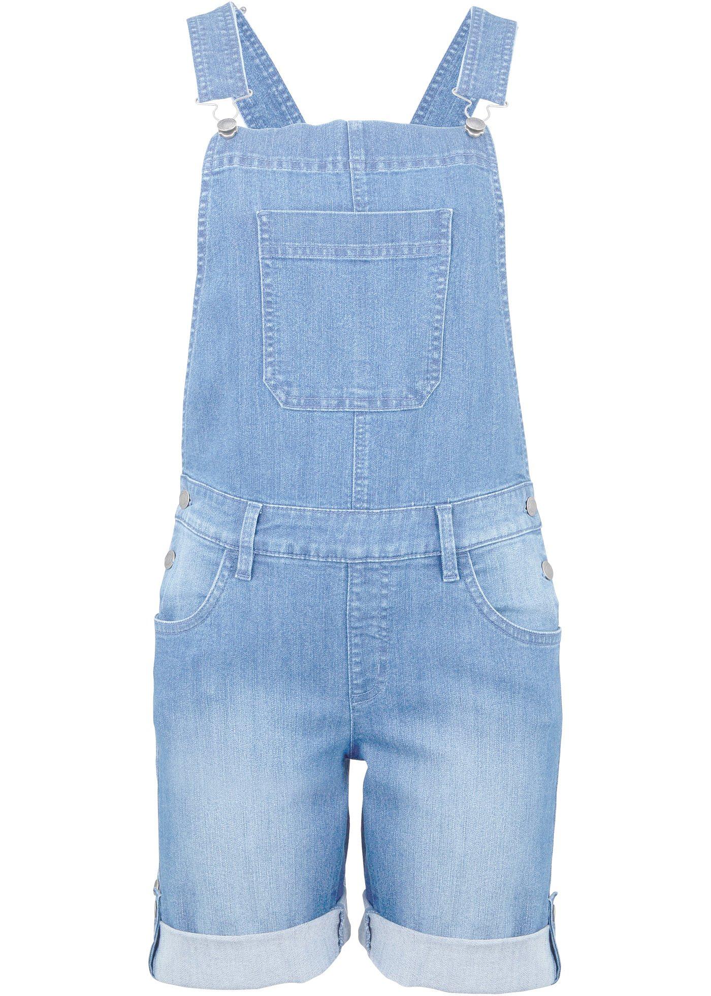 Salopette-short en jean confort stretch