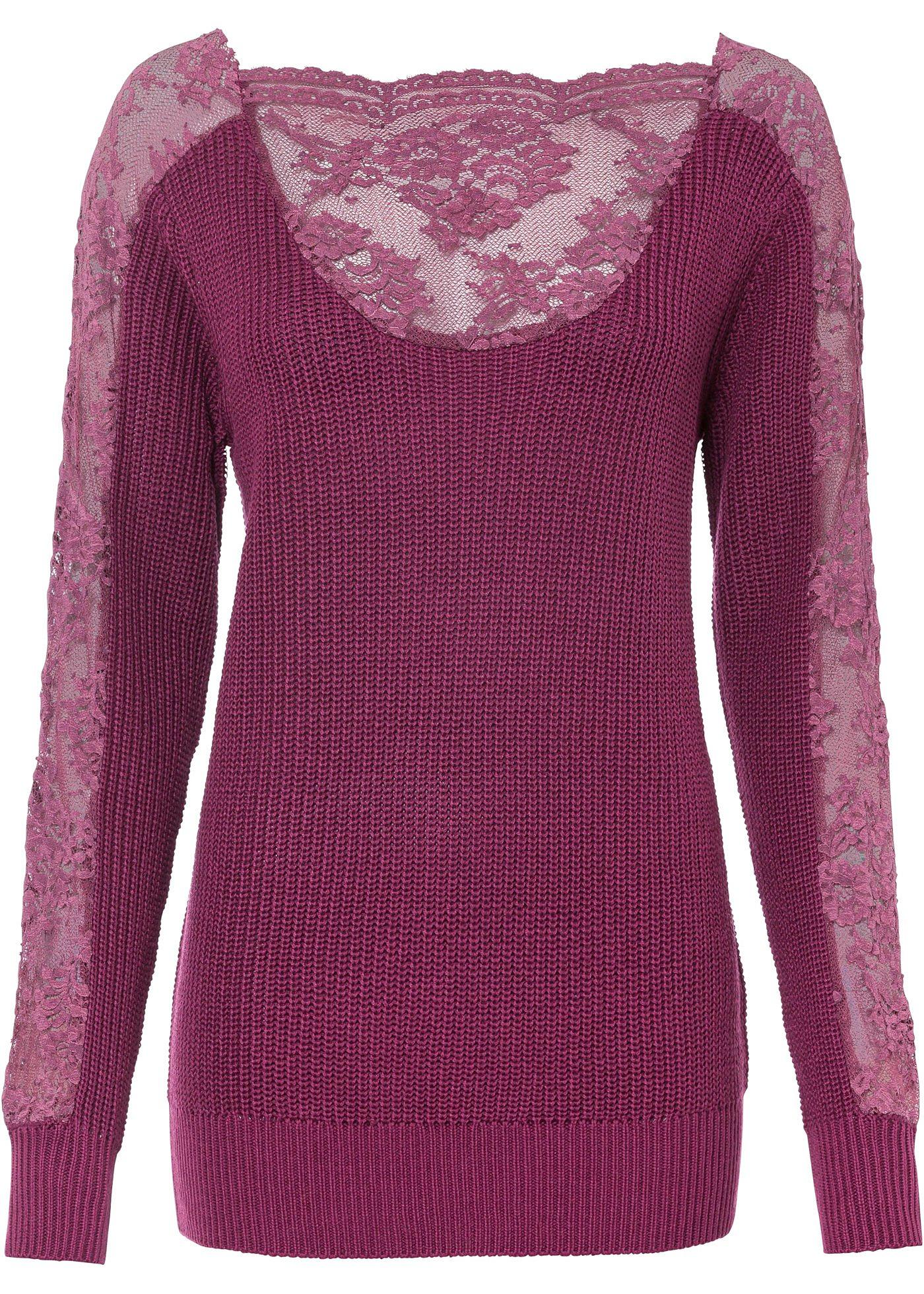 Pull à empiècement dentelle