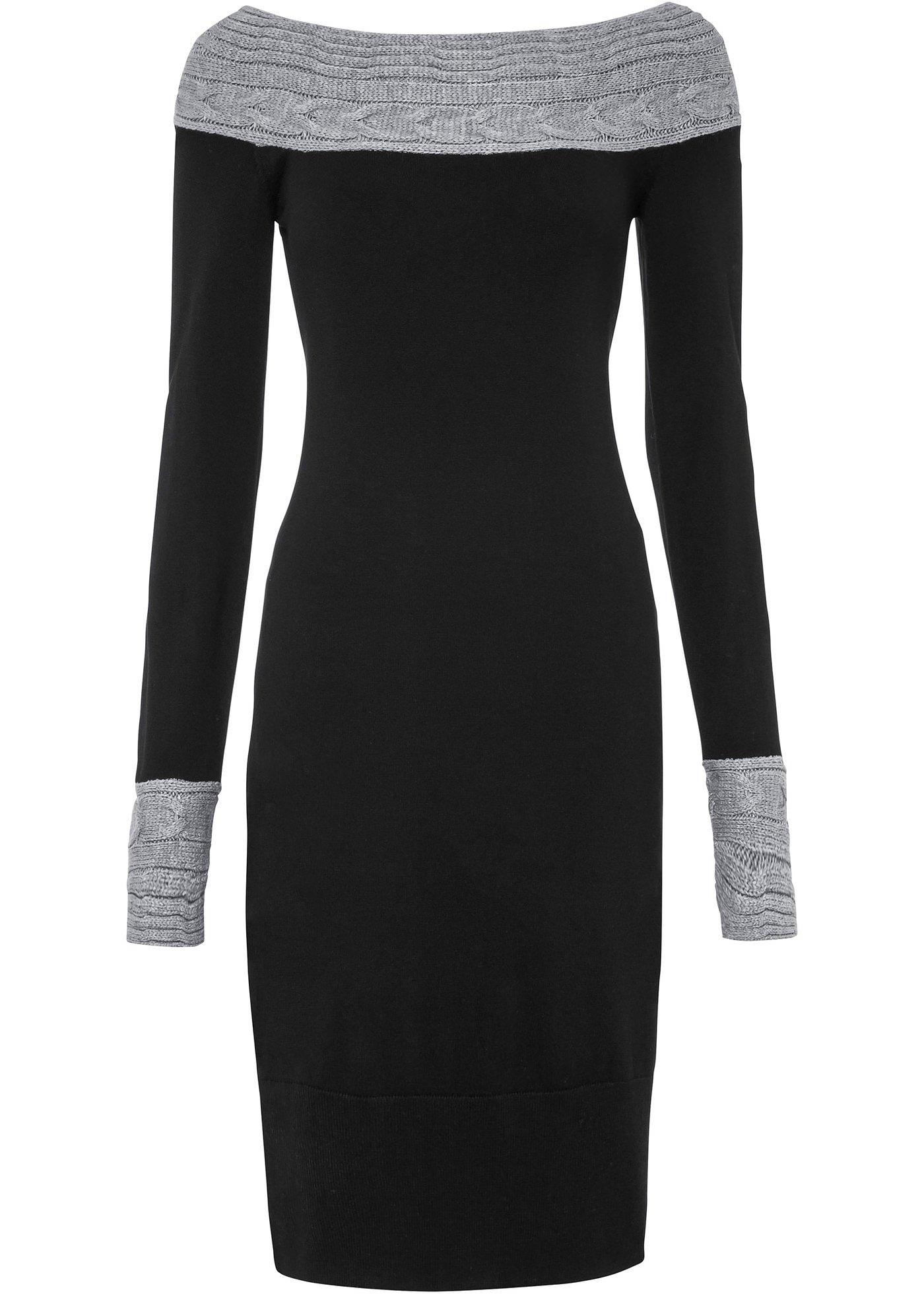 Robe en maille à encolure Carmen