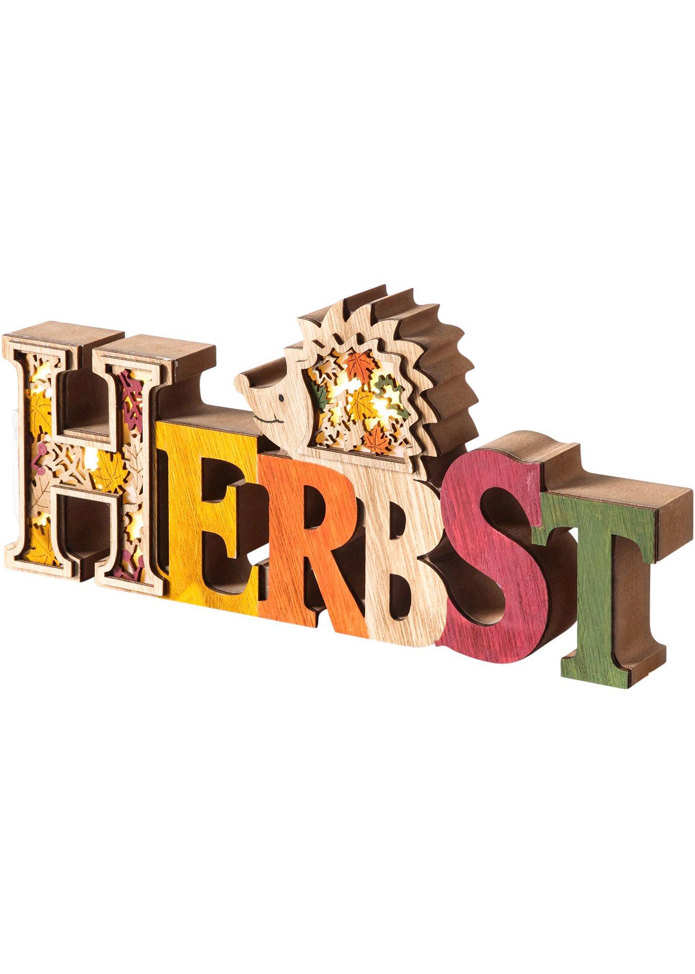 Objet déco LED avec inscription Herbst