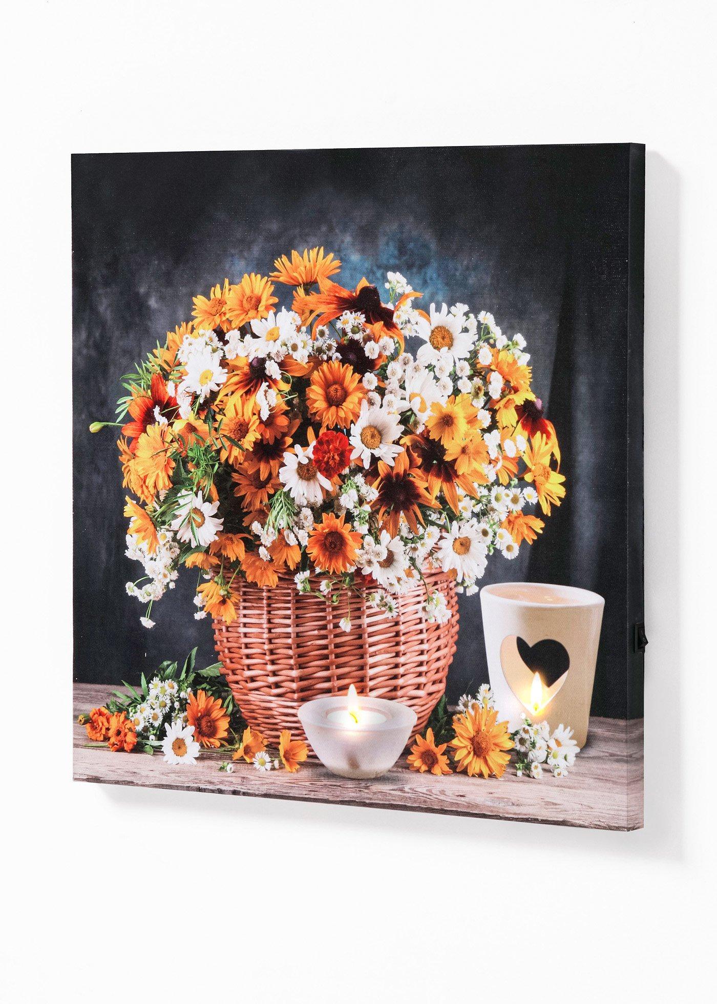 Tableau LED avec bouquet floral