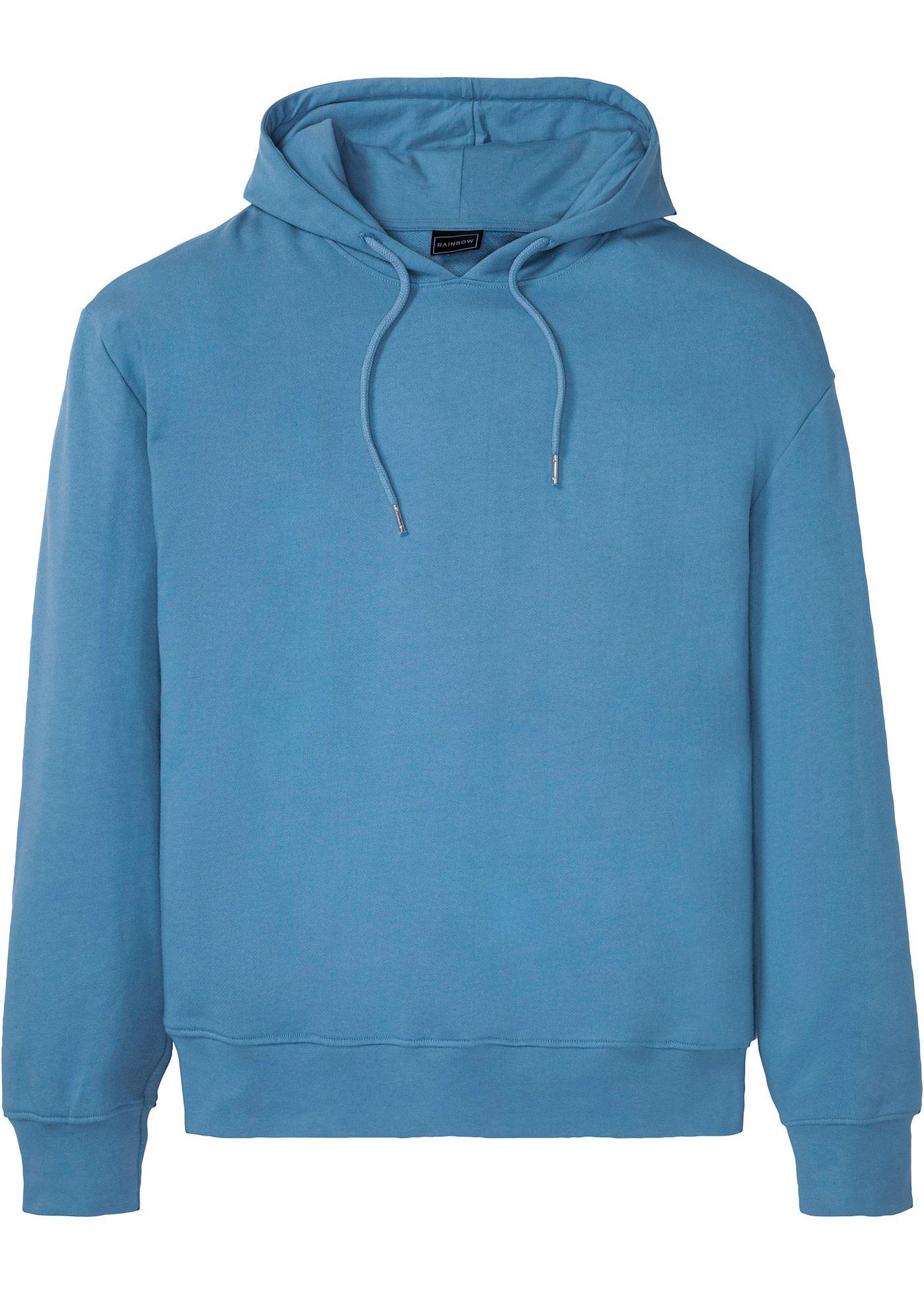 Sweat-shirt à capuche avec épaules légèrement descendues en coton