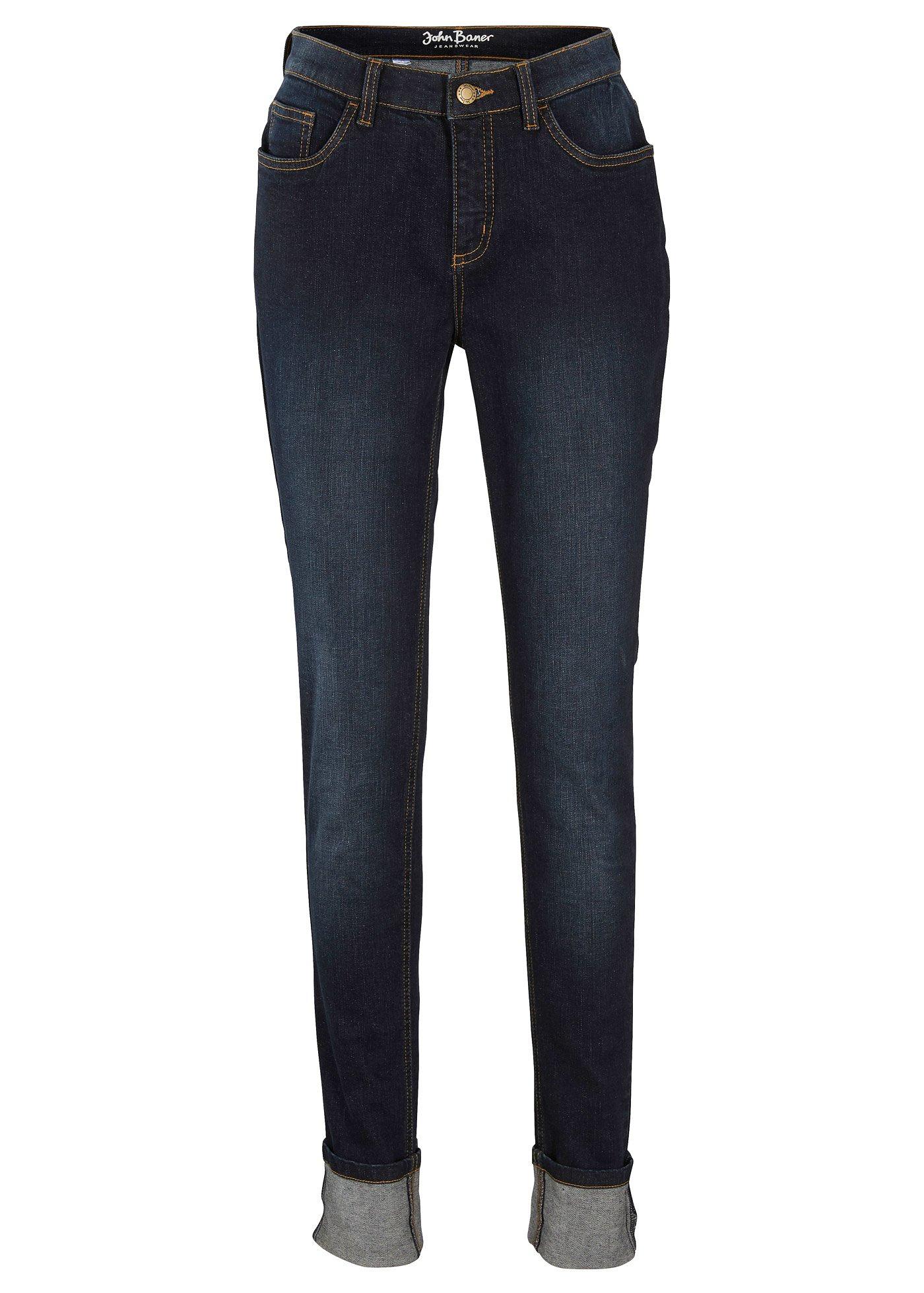Jean extensible Slim Fit, STRAIGHT avec revers