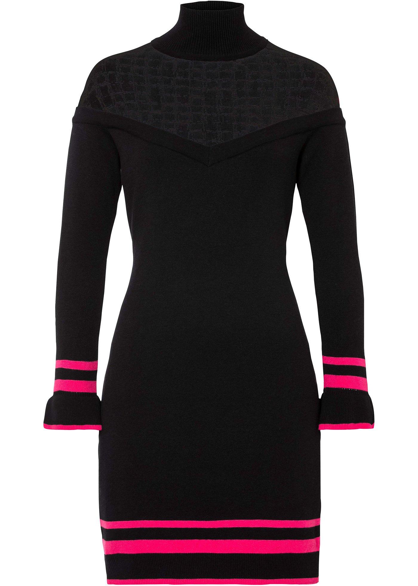 Robe en maille avec décolleté en dentelle