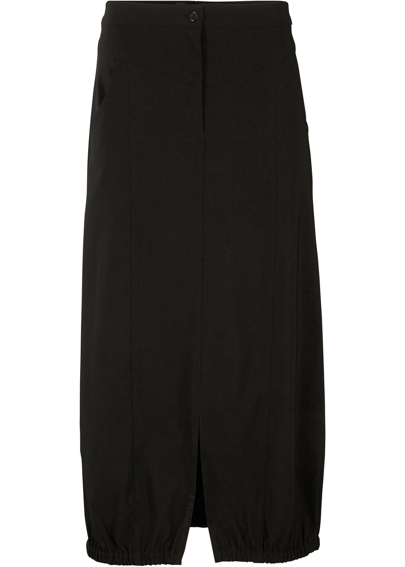 Jupe longue en bengaline avec fente et taille confortable