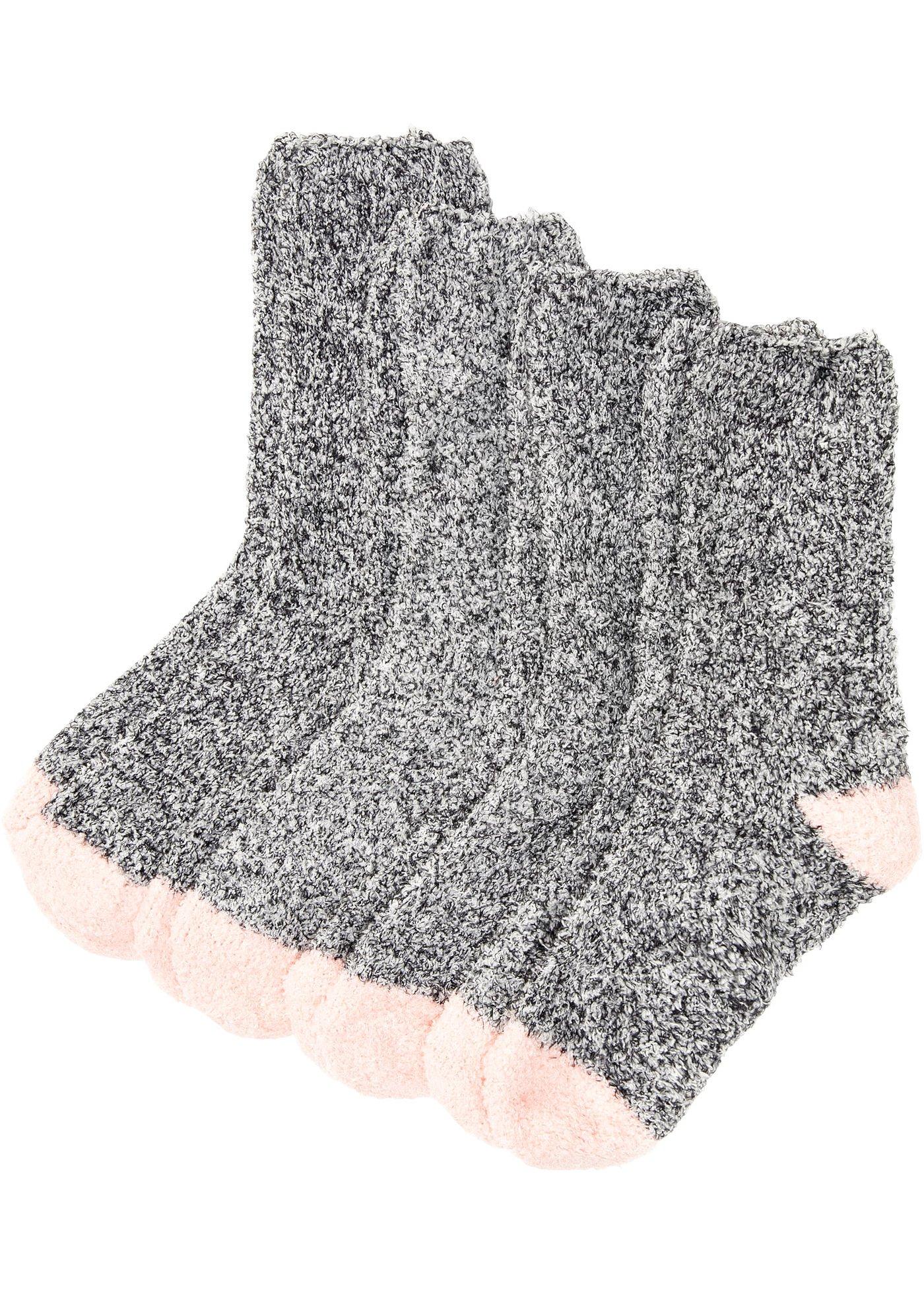 Lot de 4 paires de chaussettes douillettes avec nœud en satin