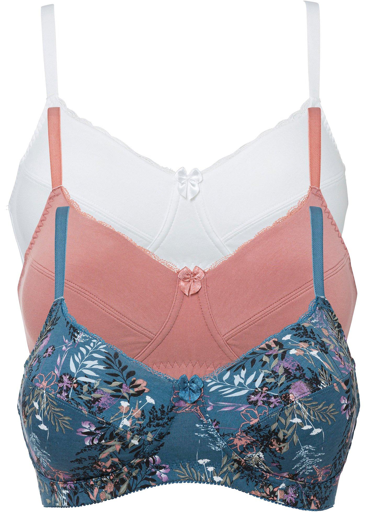 Lot de 3 soutiens-gorge sans armatures en coton bio