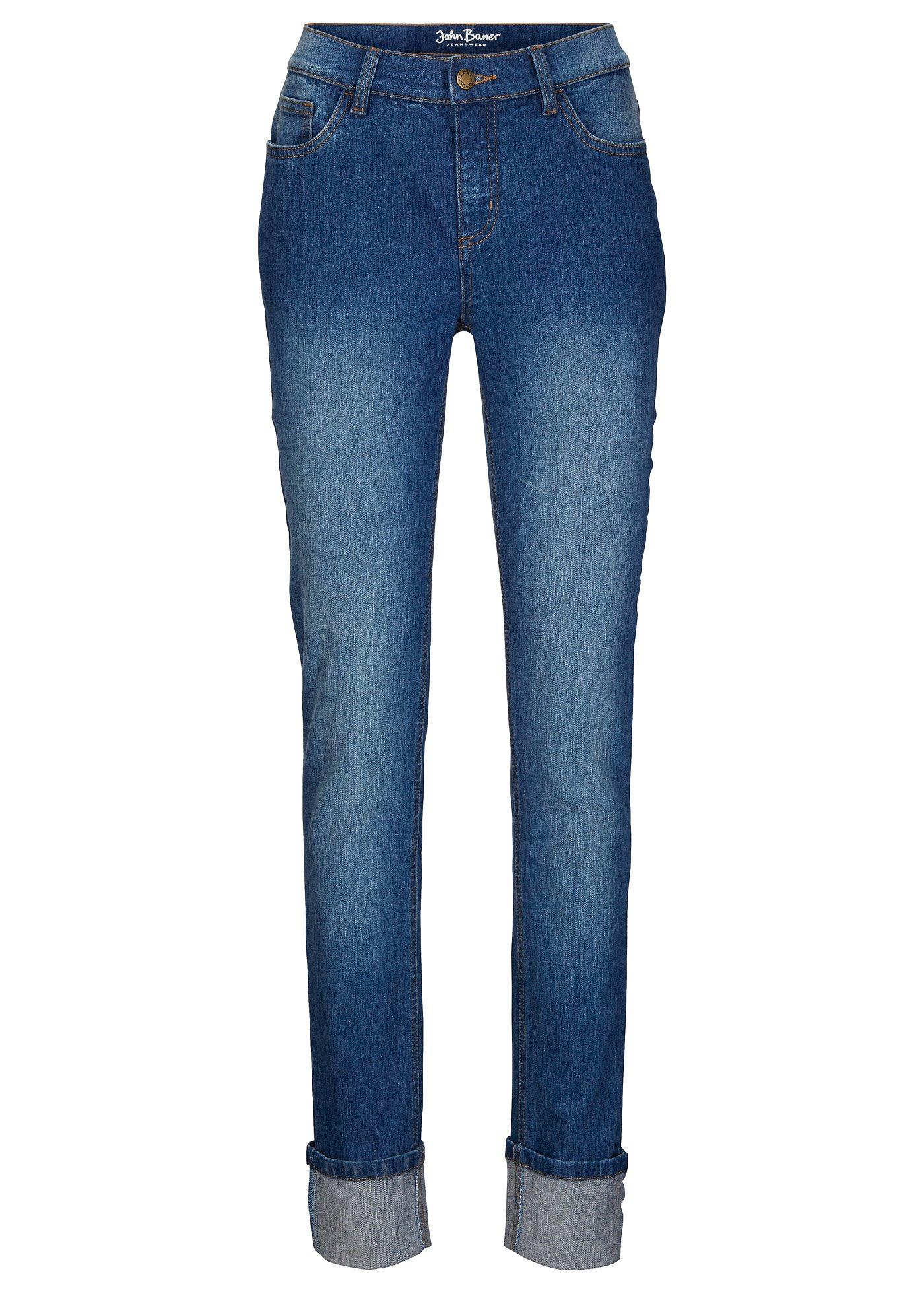 Jean extensible Slim Fit, STRAIGHT avec revers