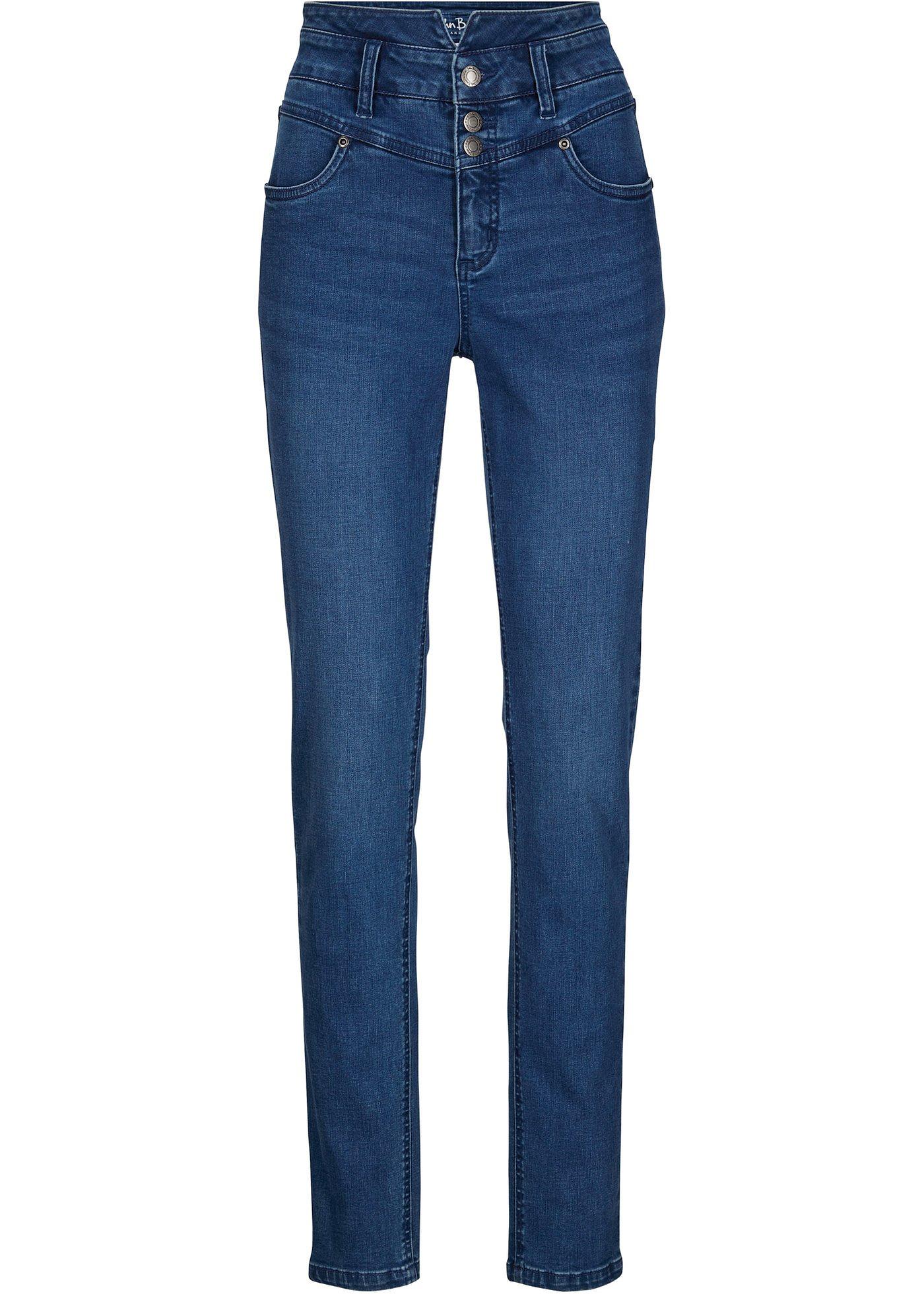 Jean sculptant super stretch, Slim Fit, taille haute
