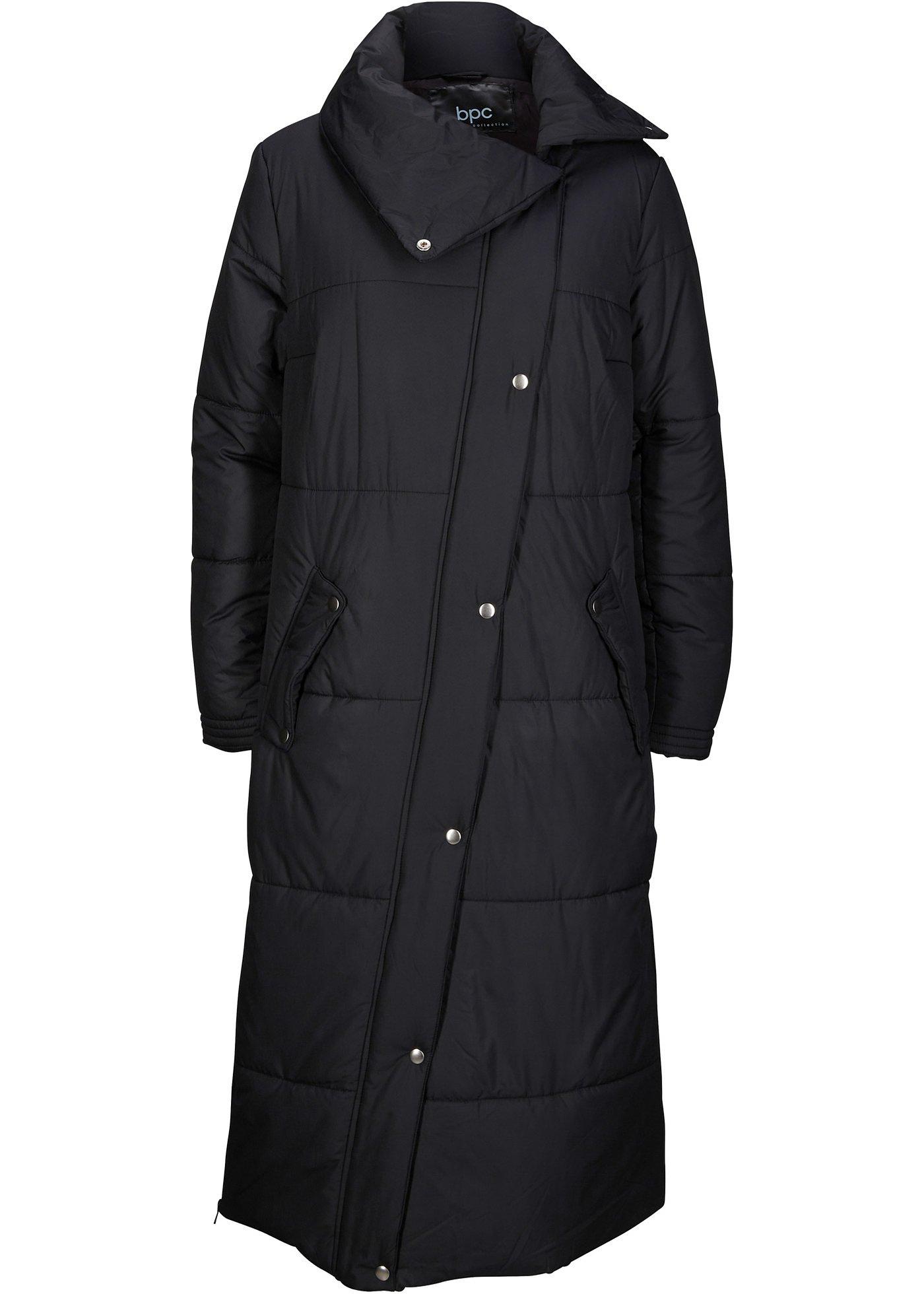 Manteau long matelassé léger avec fermeture asymétrique