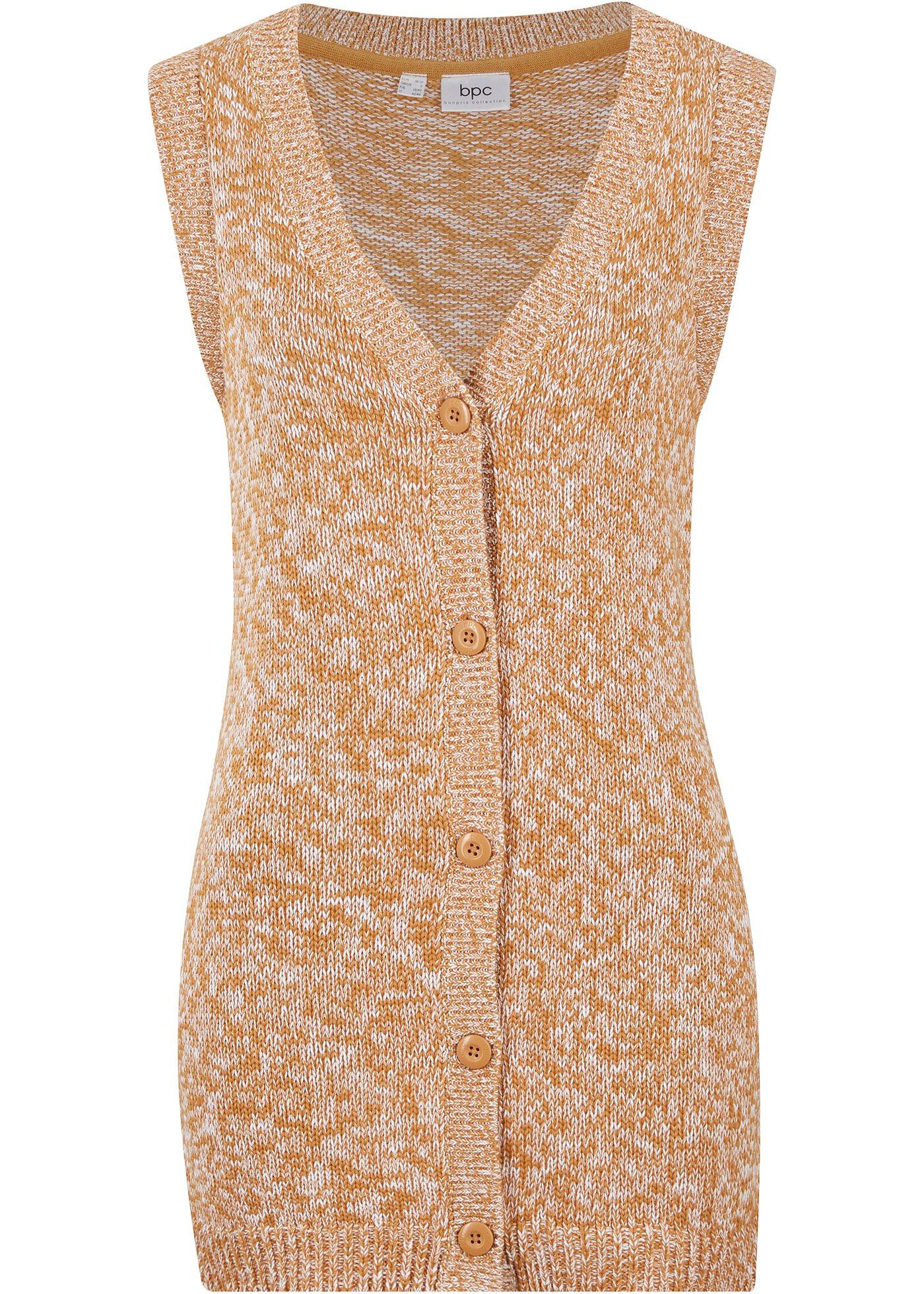 Gilet sans manches en maille avec patte de boutonnage