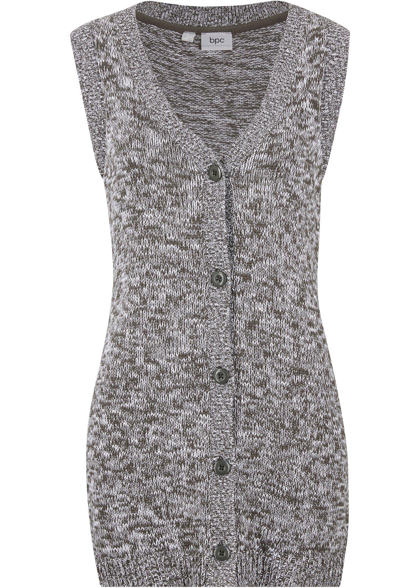 Gilet sans manches en maille avec patte de boutonnage