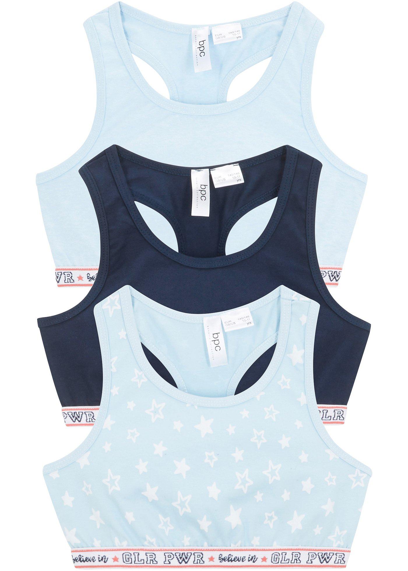 Lot de 3 brassières fille en coton bio