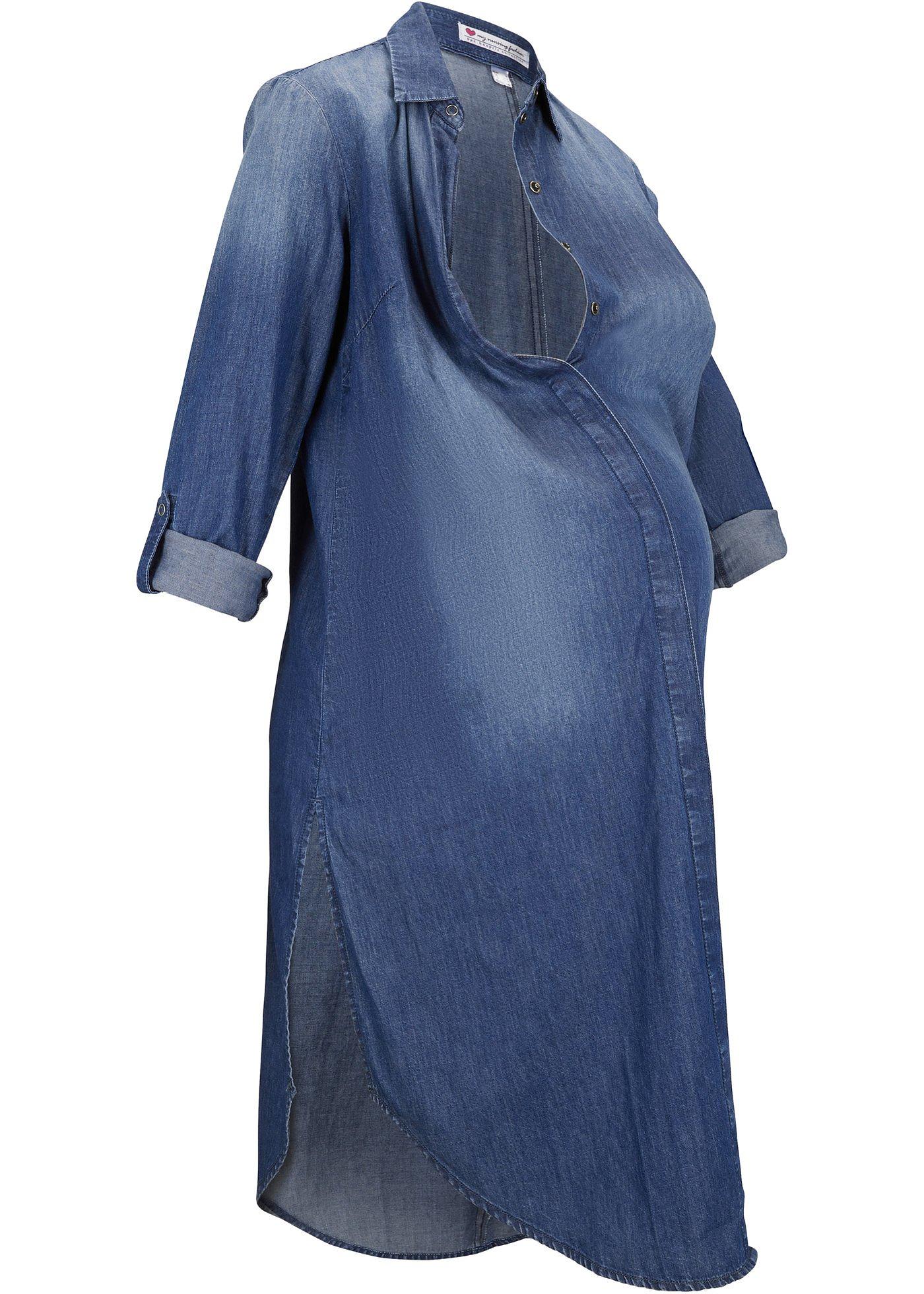 Chemise en jean de grossesse/d'allaitement en coton bio