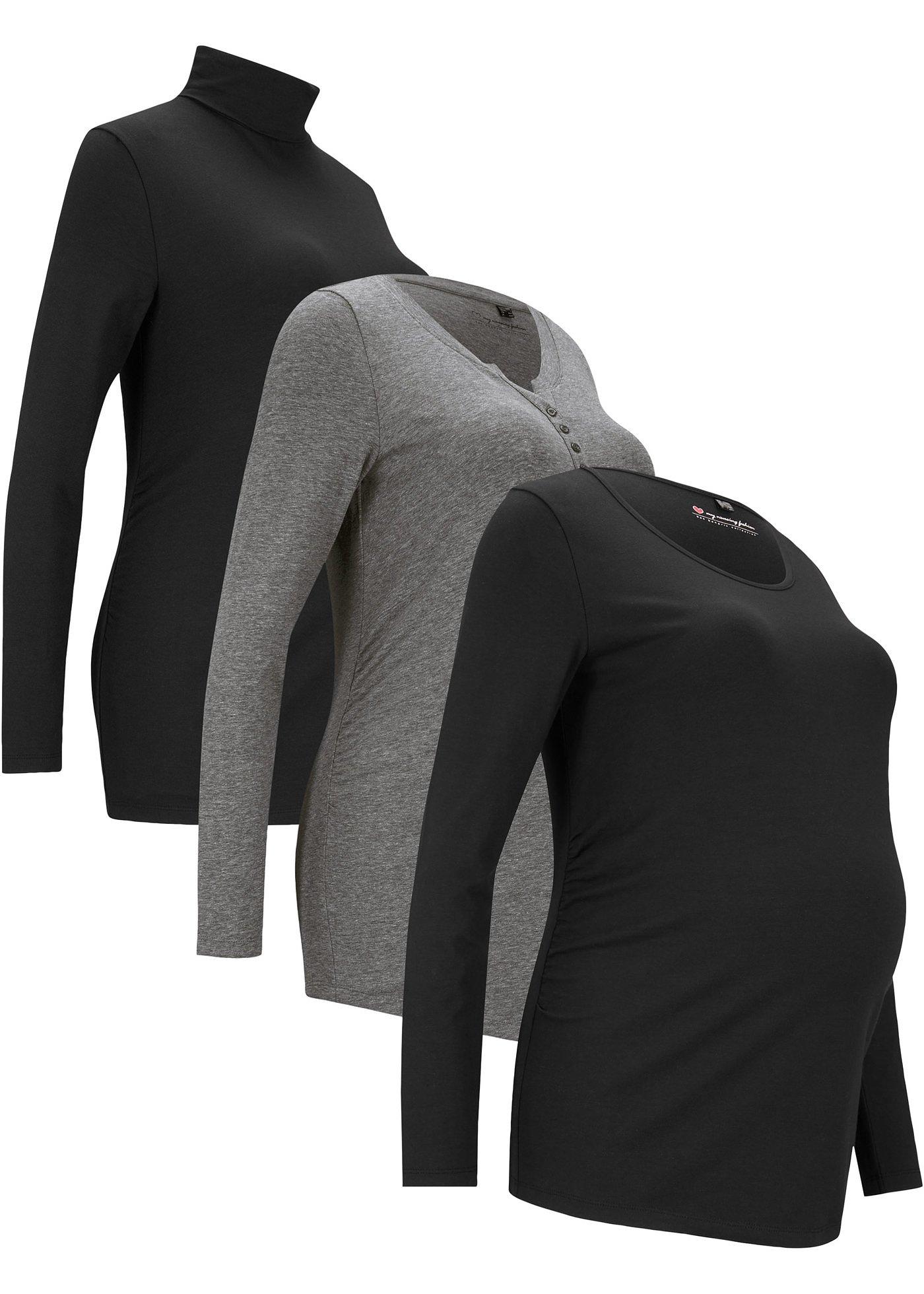 Lot de 3 T-shirts de grossesse avec coton bio