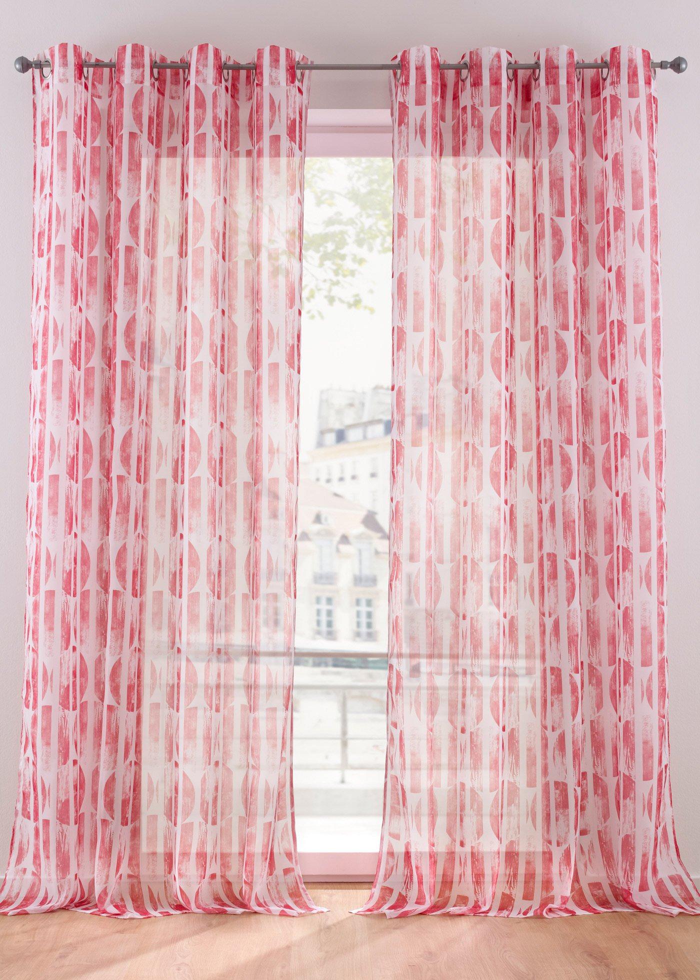 Voilage à imprimé graphique (1 pce.)