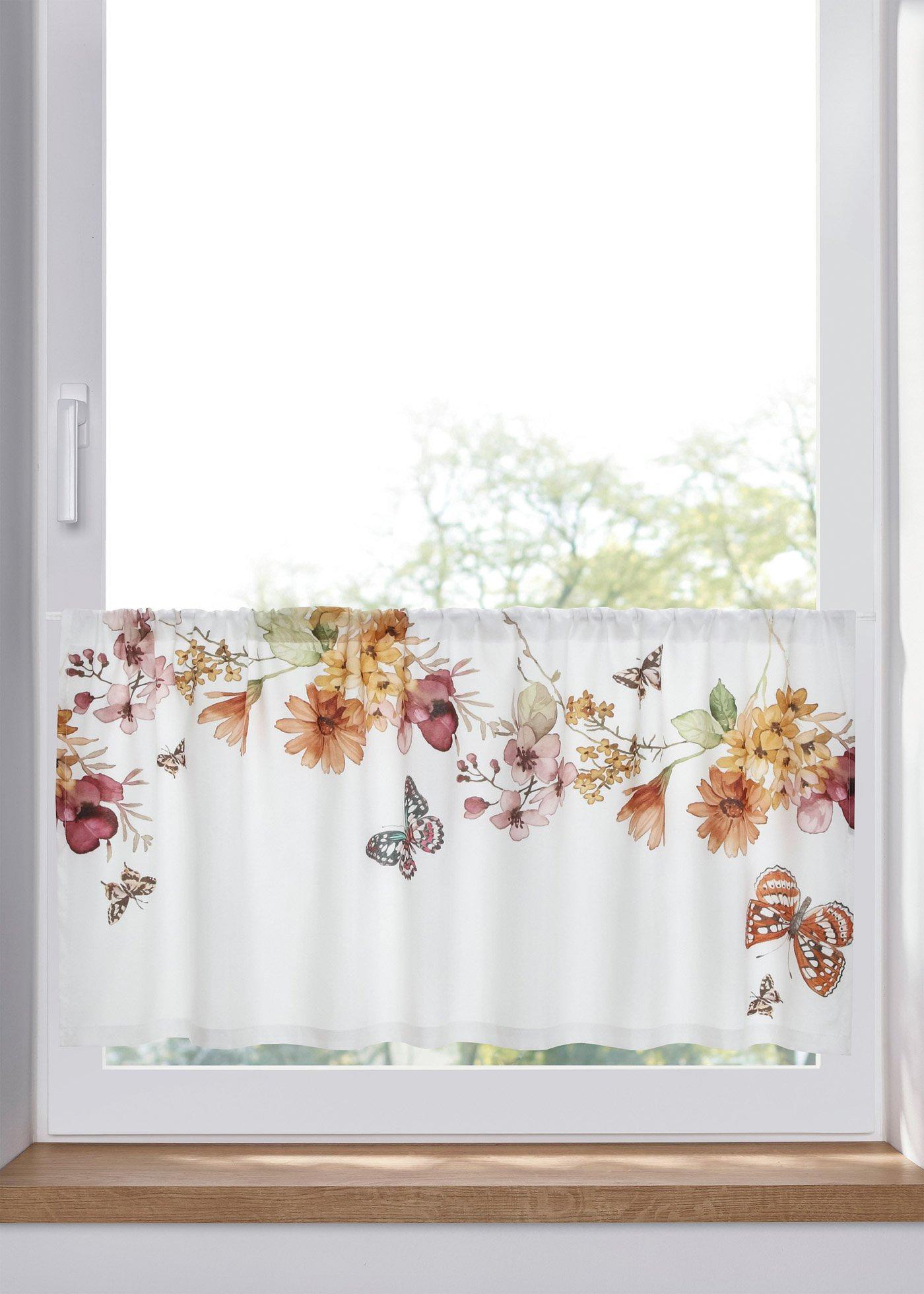 Brise-bise en microfibre à imprimé floral