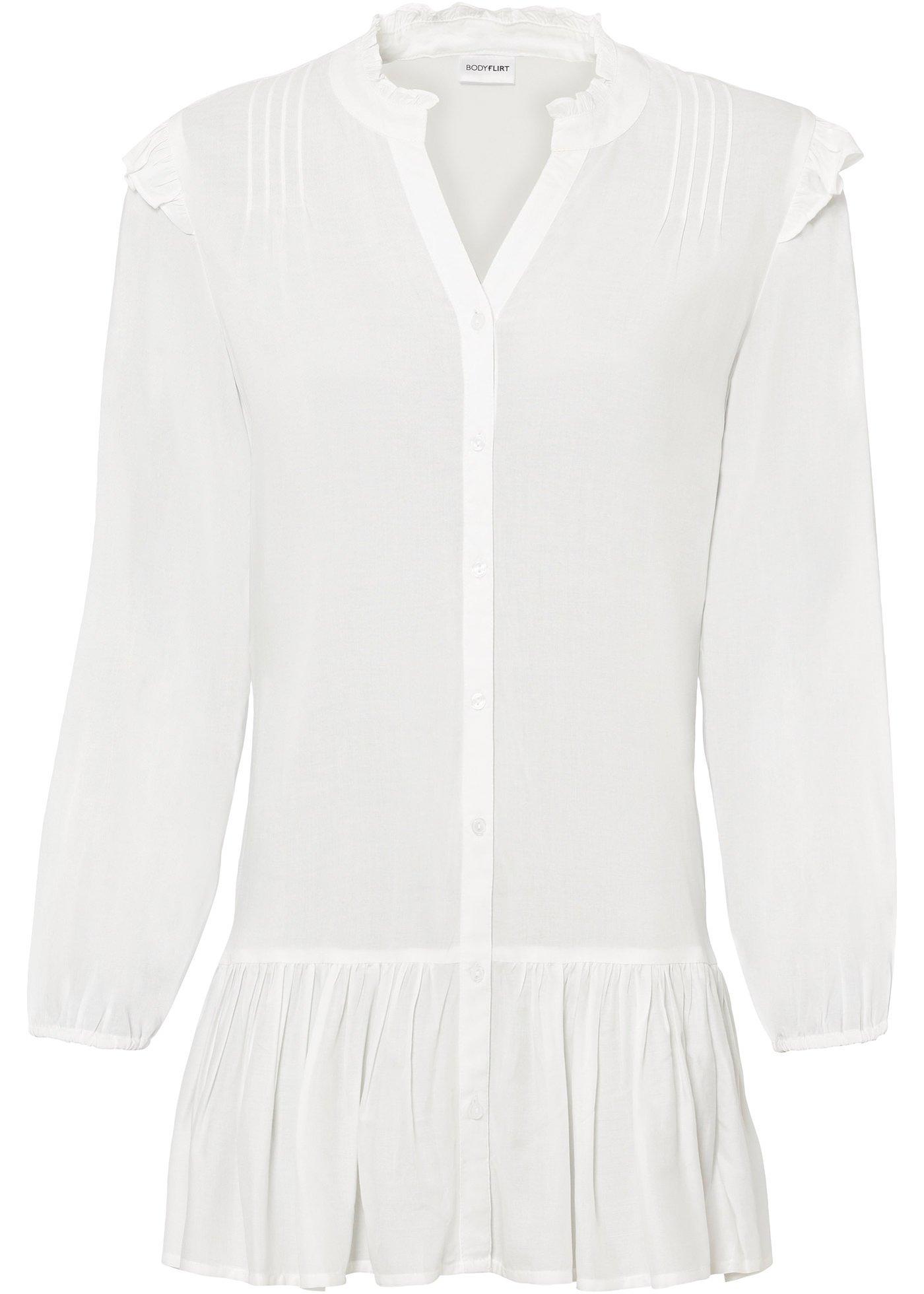 Blouse à volants en viscose durable