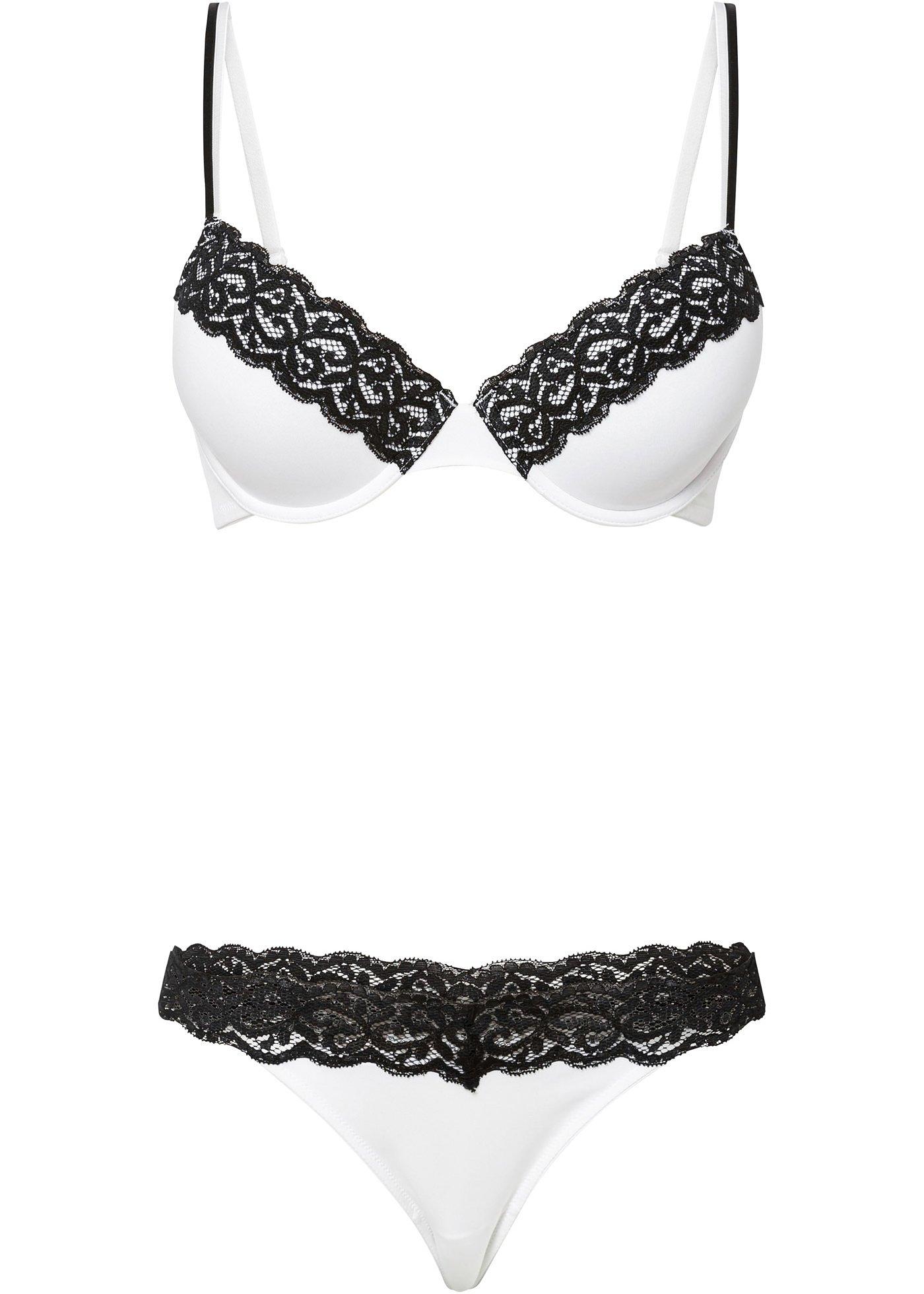 Soutien-gorge avec coques et armatures et string (Ens. 2 pces.)