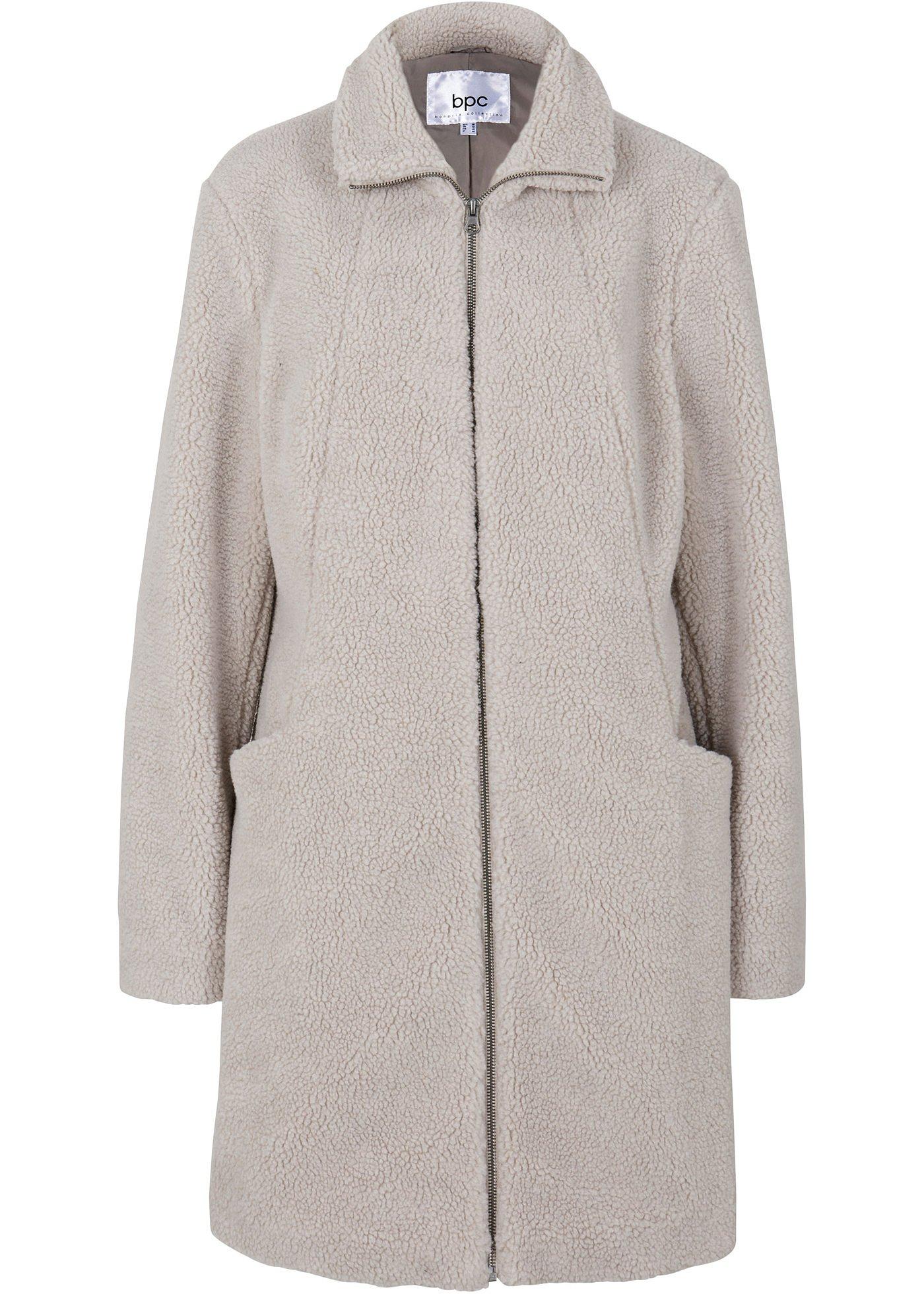 Manteau en fourrure peluche avec poches