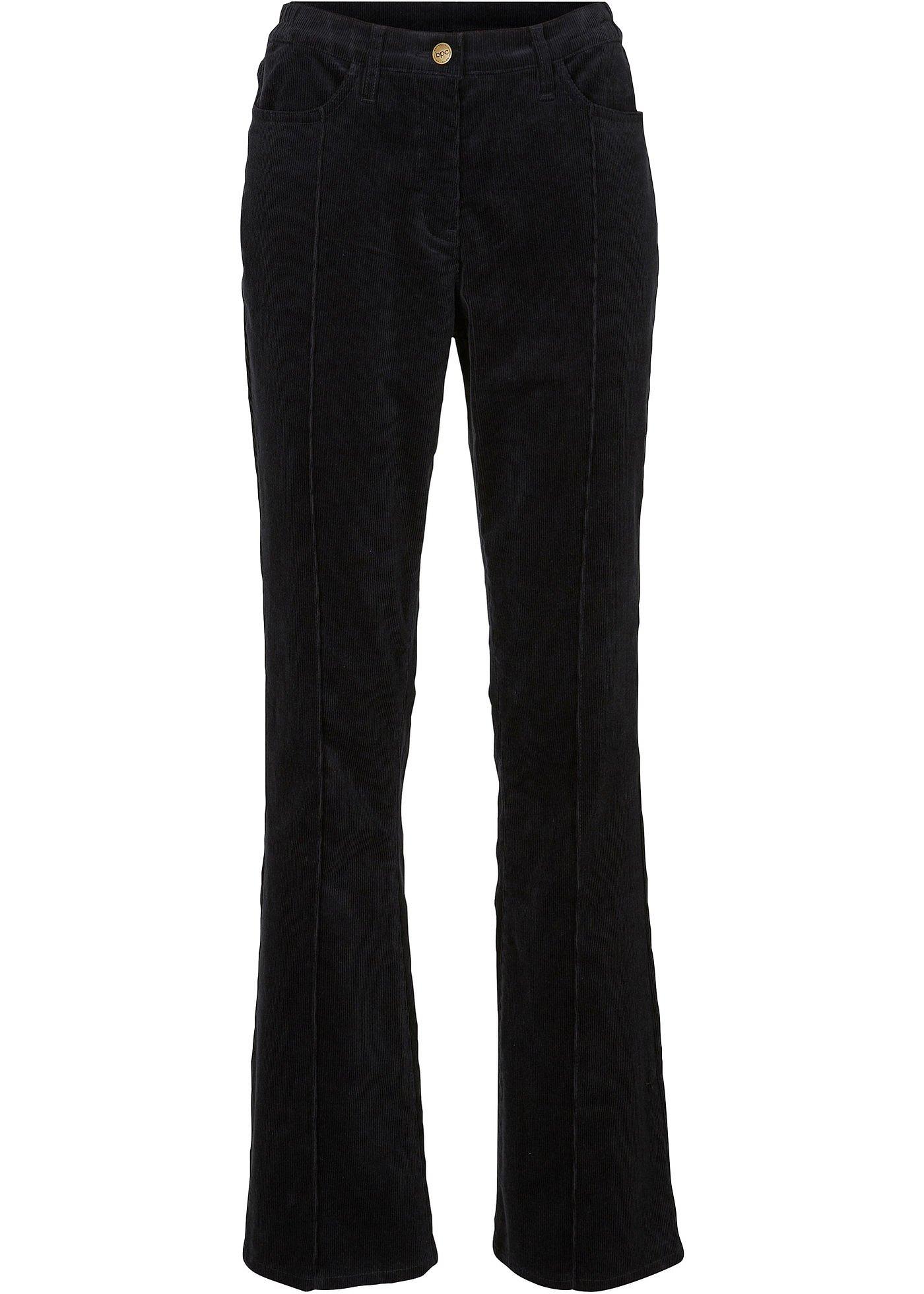 Pantalon velours côtelé Bootcut avec passepoil et taille confortable