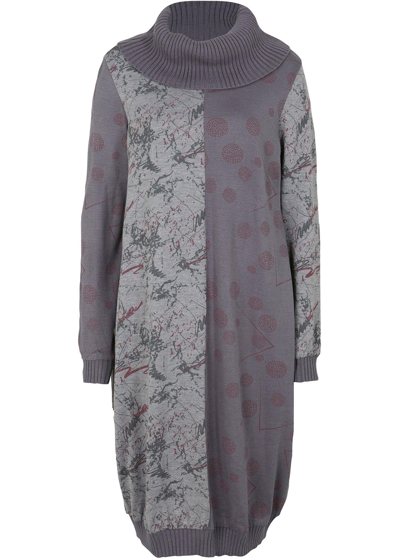 Robe en maille imprimée forme ovoïde