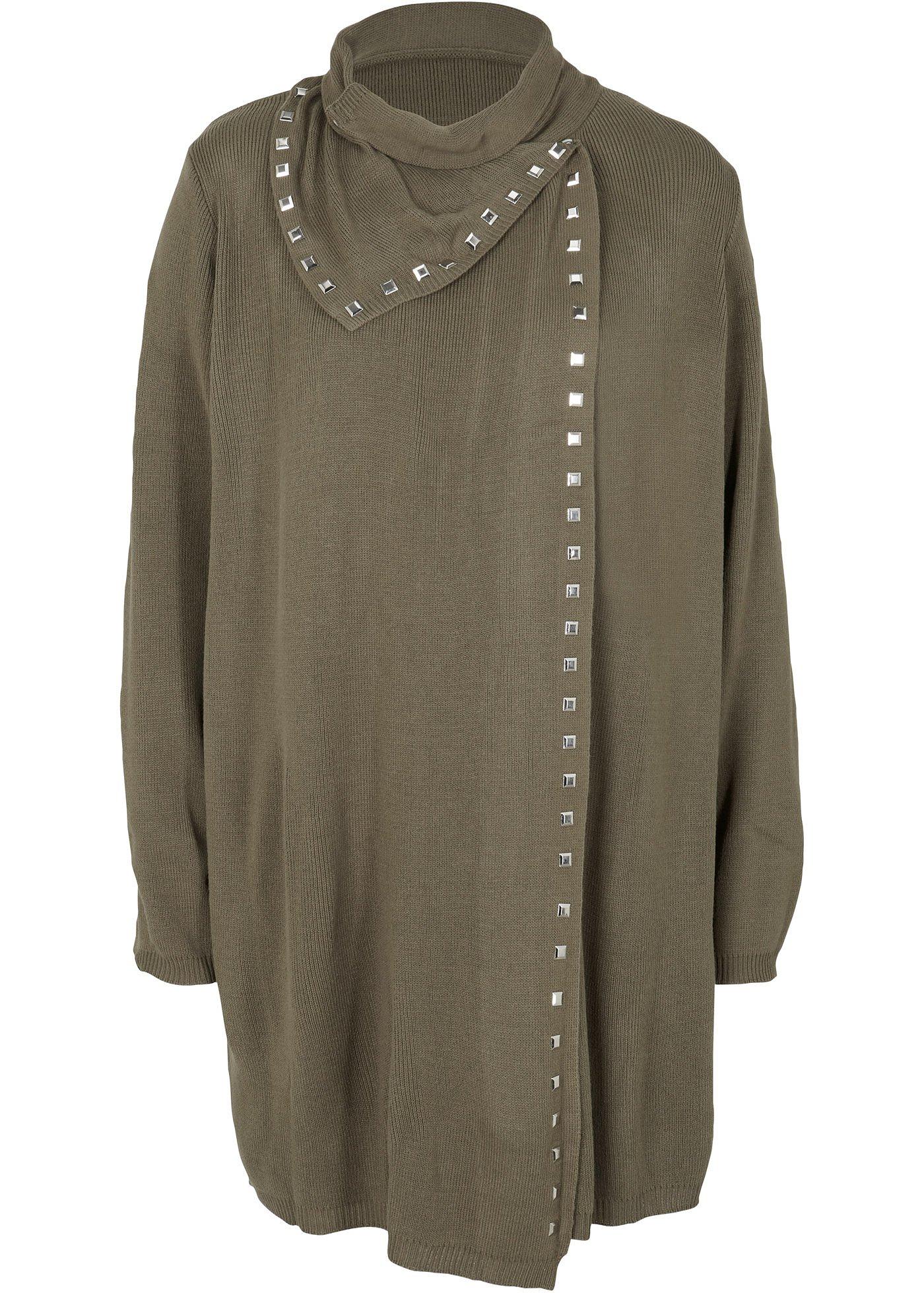 Gilet long en maille avec détails rivets