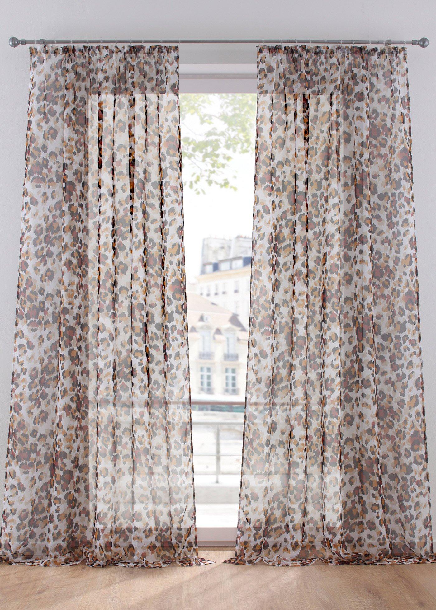 Voilage à imprimé léopard (1 pce.)