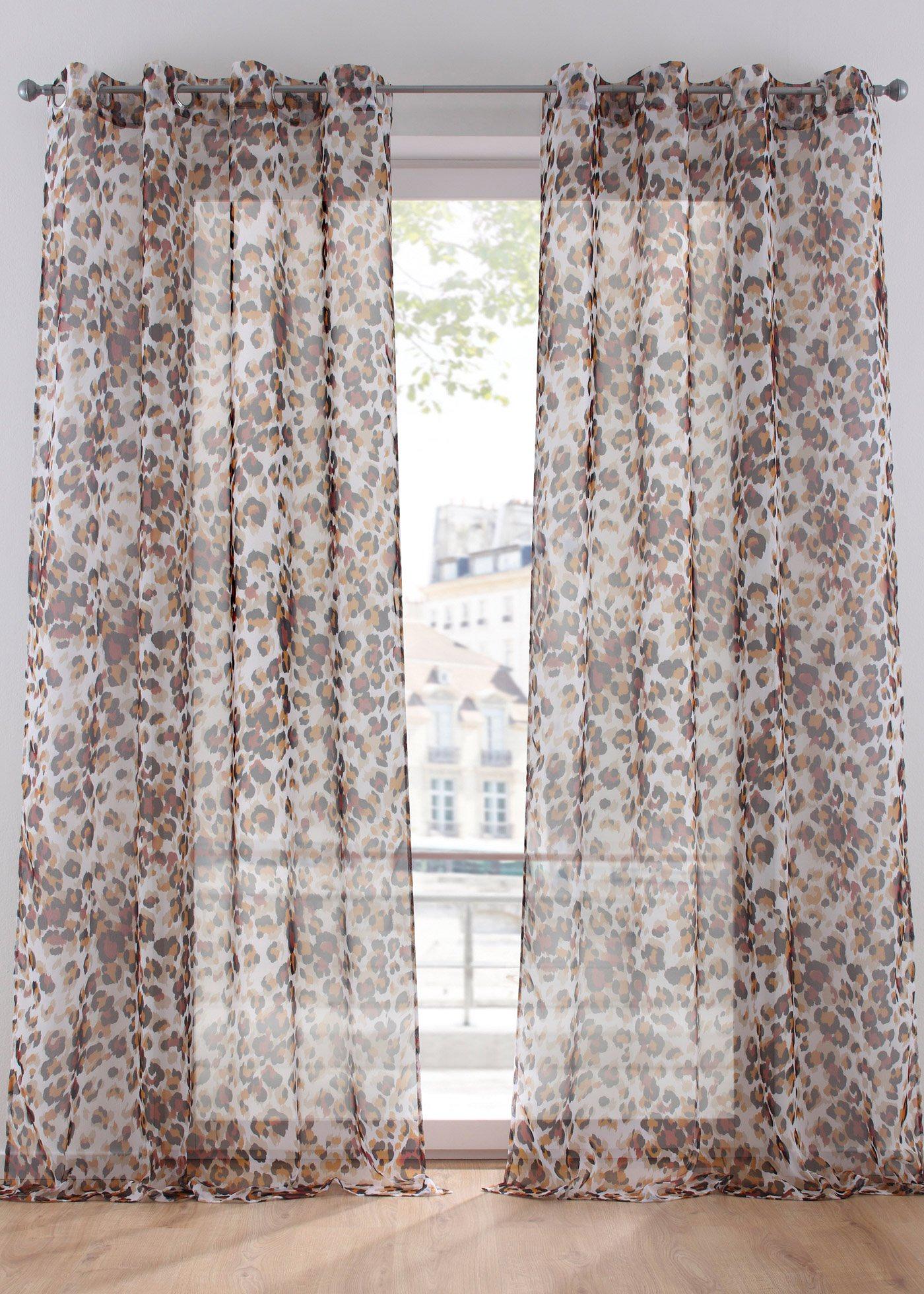 Voilage à imprimé léopard (1 pce.)