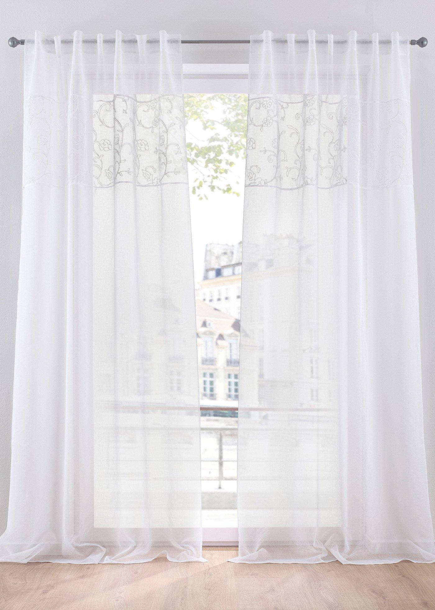 Voilage avec broderie (1 pce.)