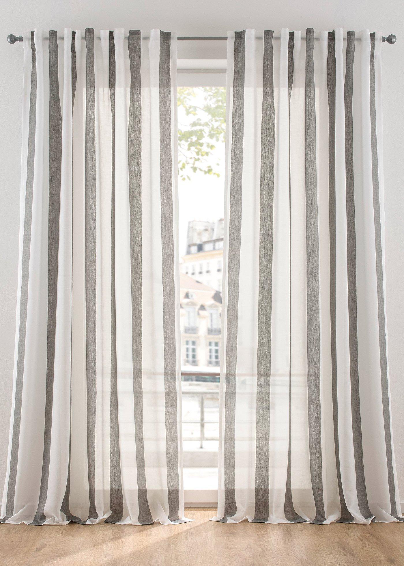 Voilage à rayures (1 pce.)