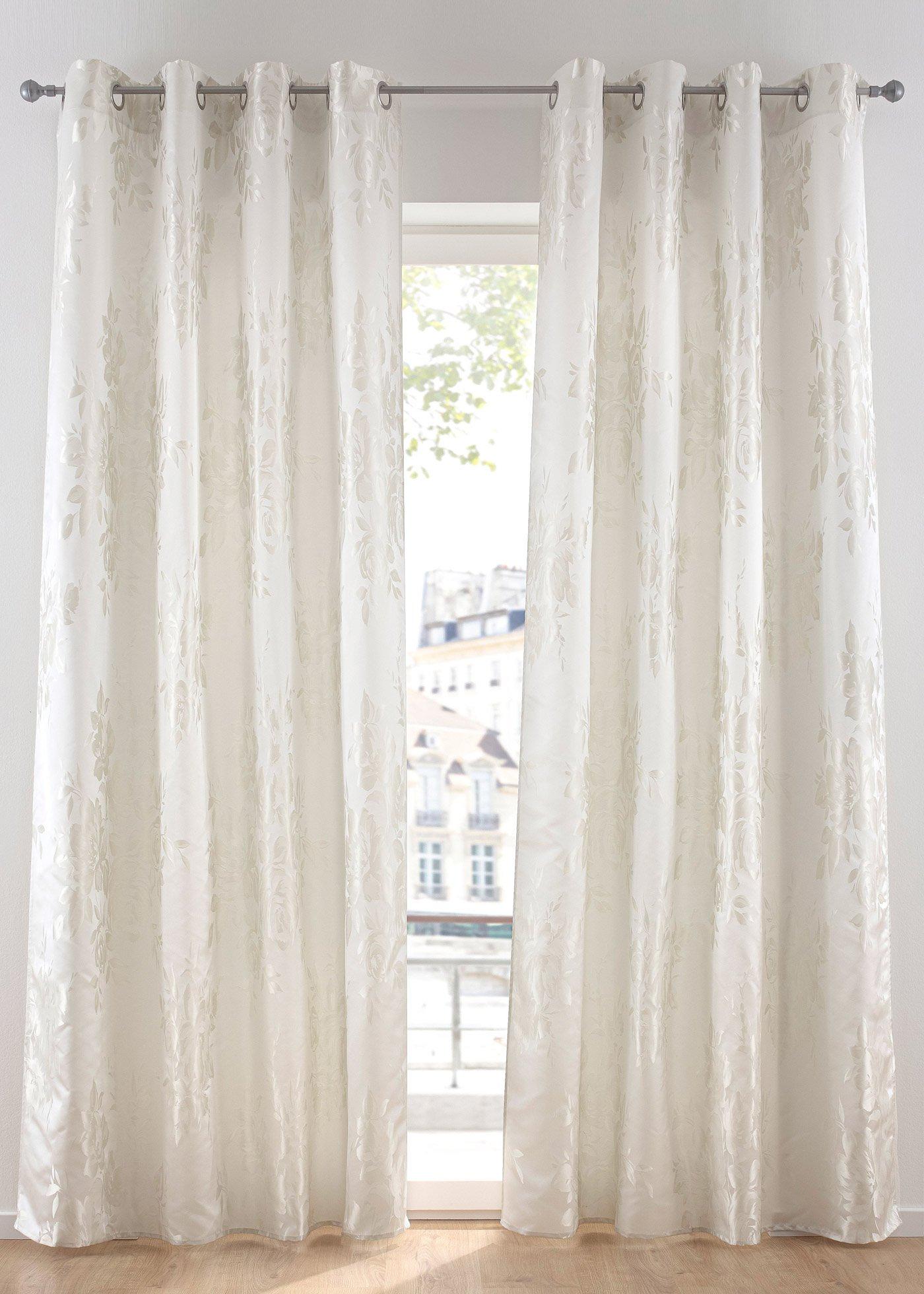 Panneau jacquard à motif roses (1 pce.)