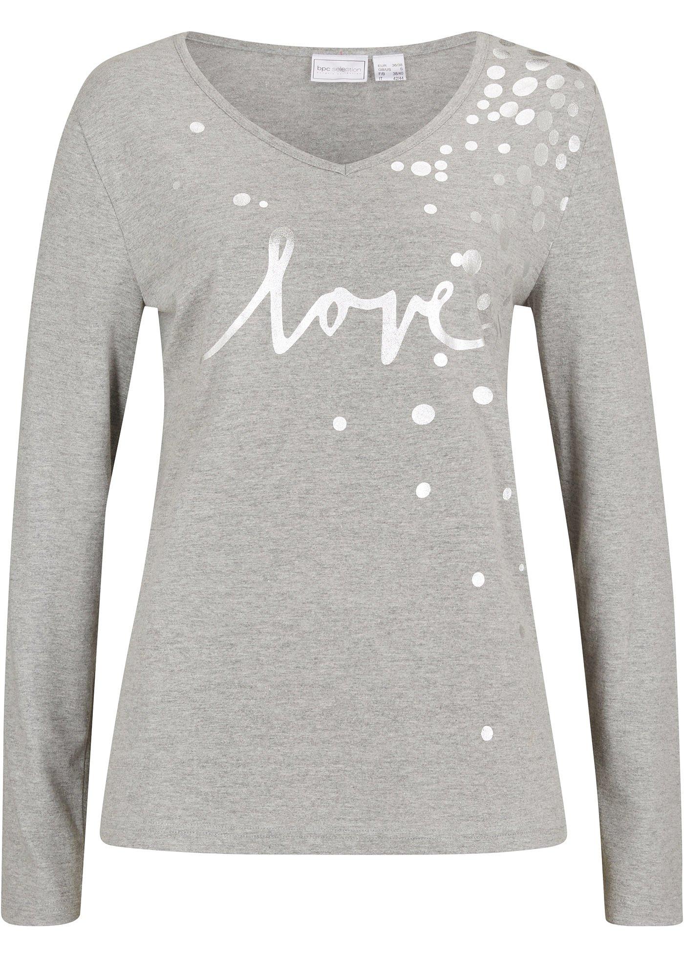 T-shirt manches longues à imprimé métallique