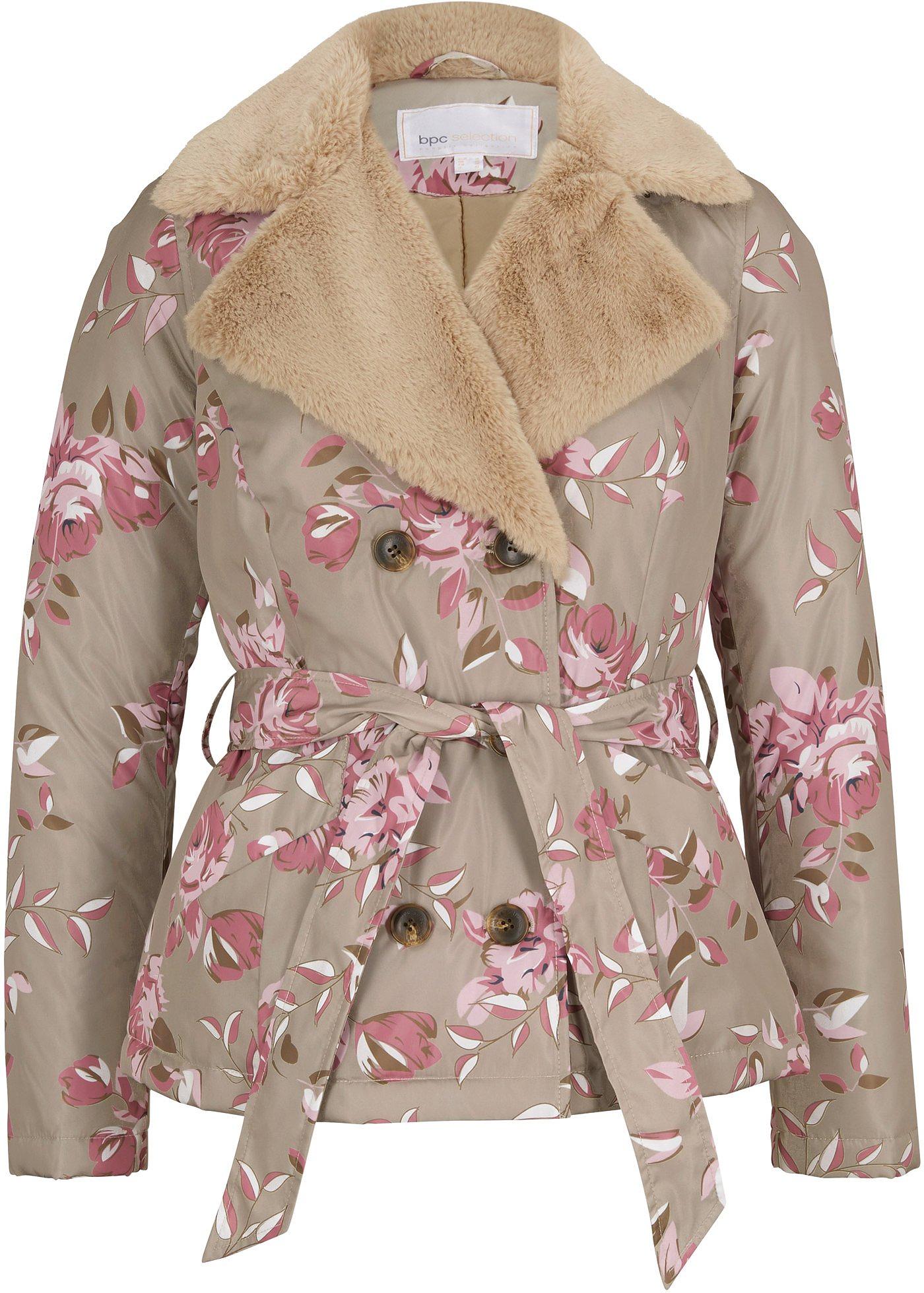 Veste avec col en synthétique imitation fourrure