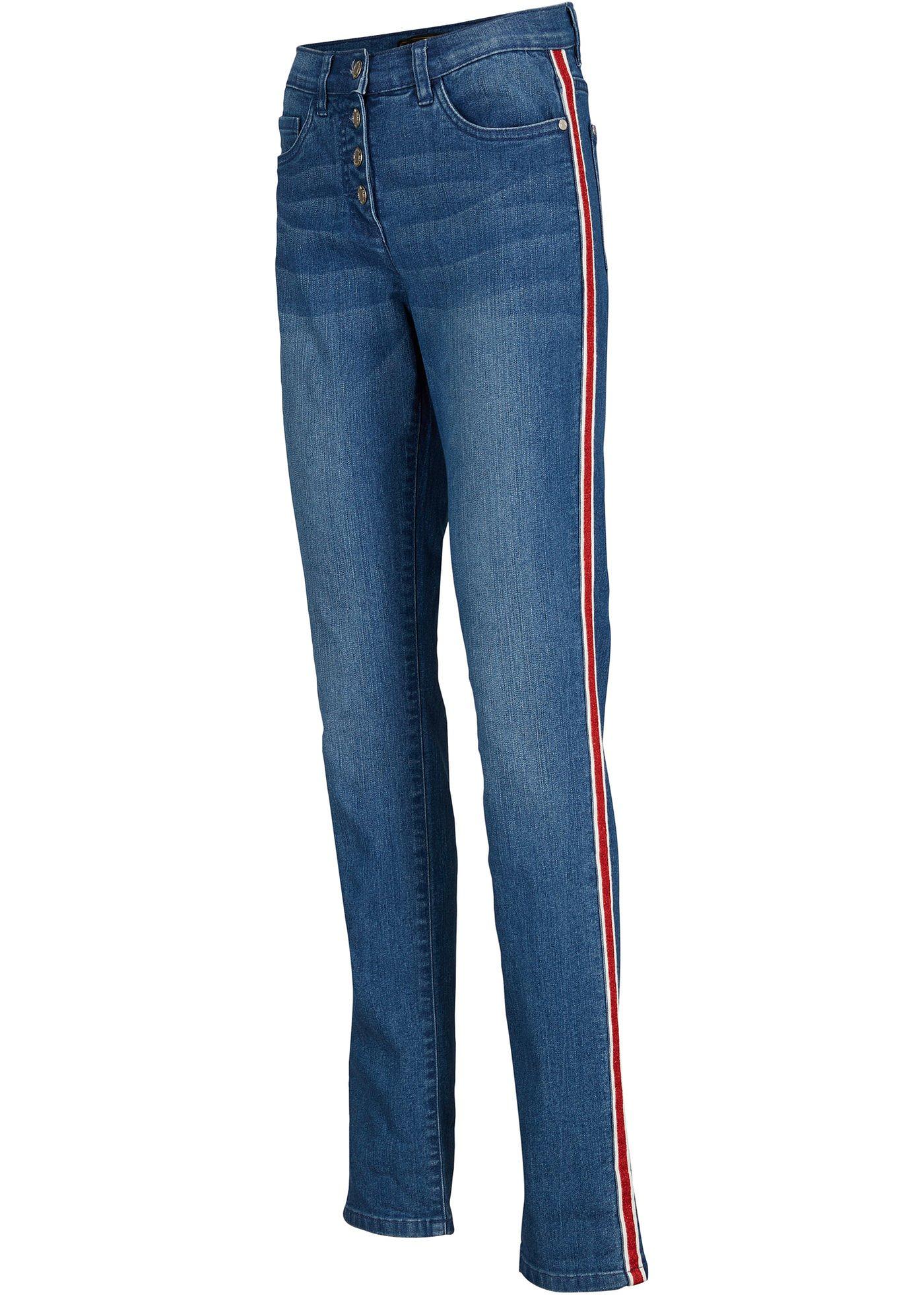 Jean extensible avec rayures en lurex