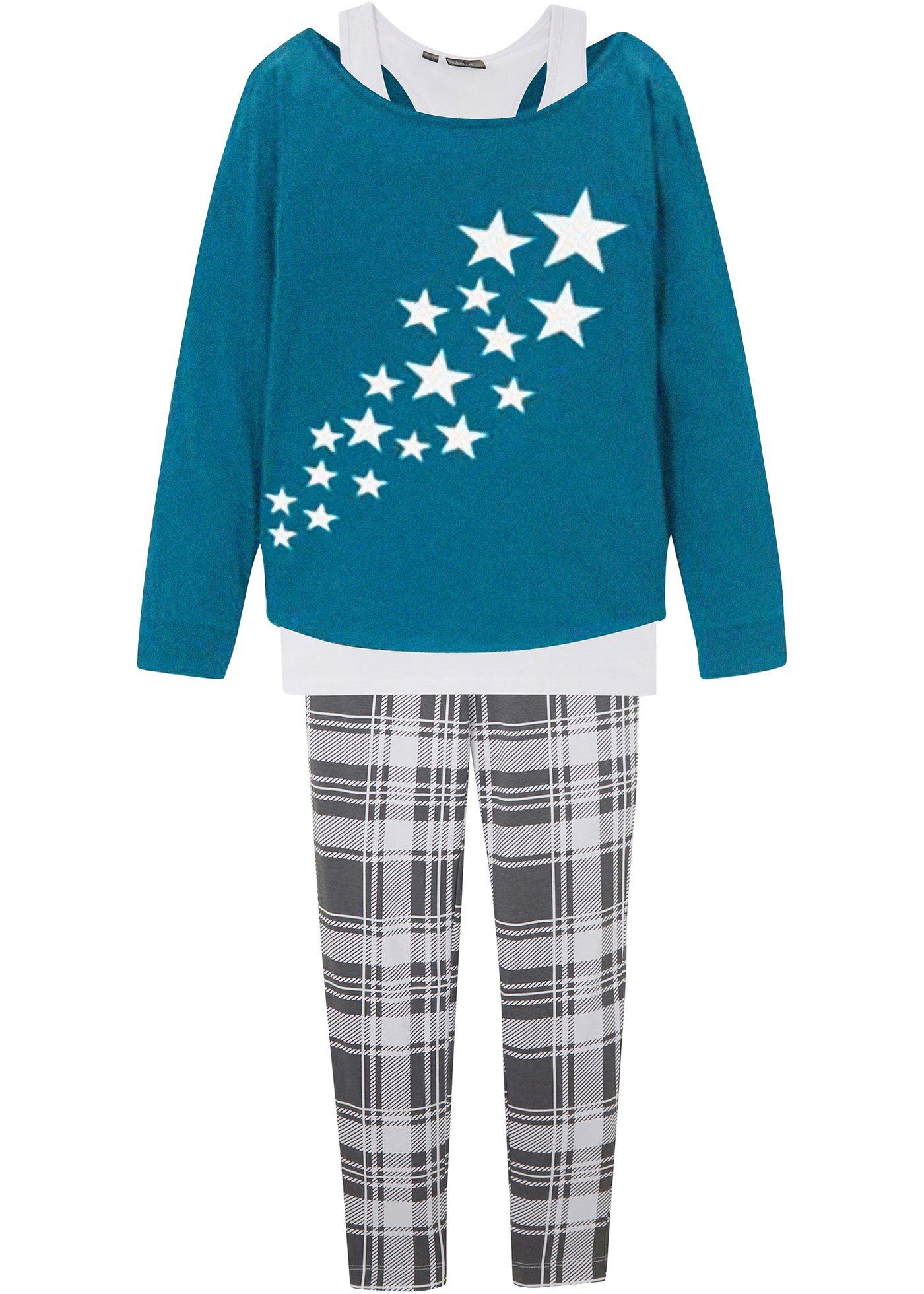 Top, T-shirt, legging (Ens. 3 pces.) pour fille